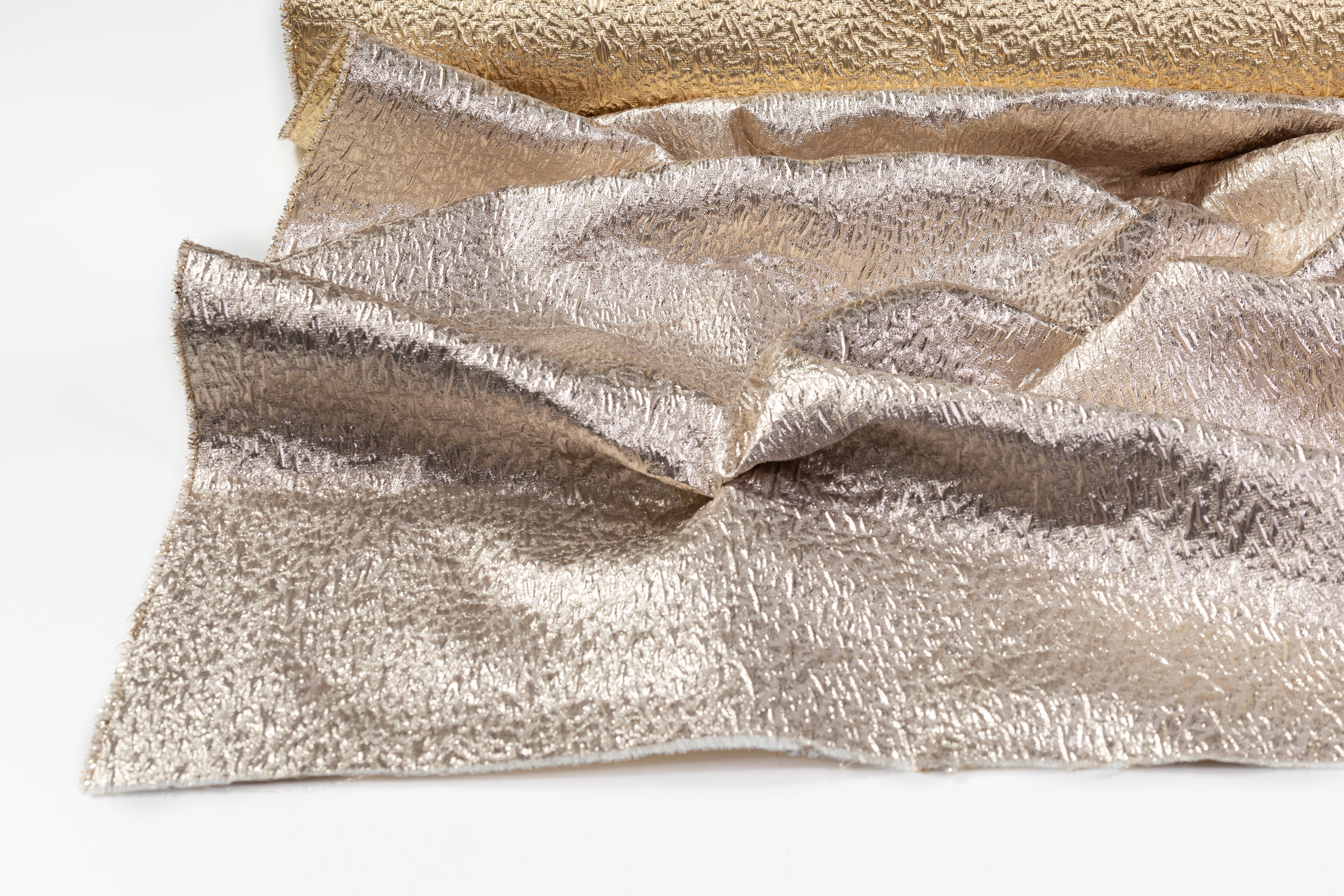 Double-Faced Metallic Silk Cloqué Brocade - Gold