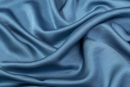 Heavy Viscose Acetate Charmeuse - Dusty Blue