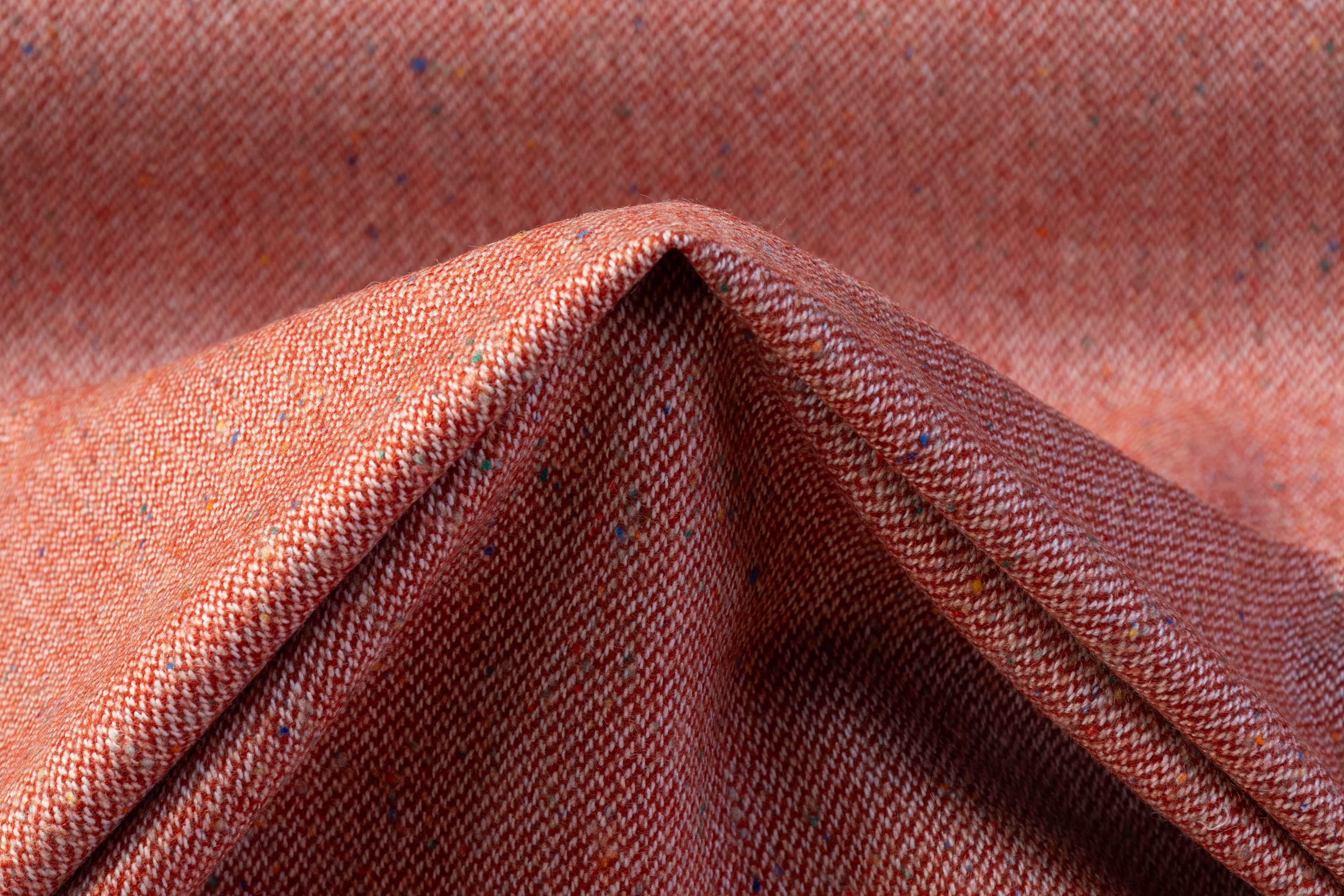 Speckled Italian Wool Nylon Tweed - Red