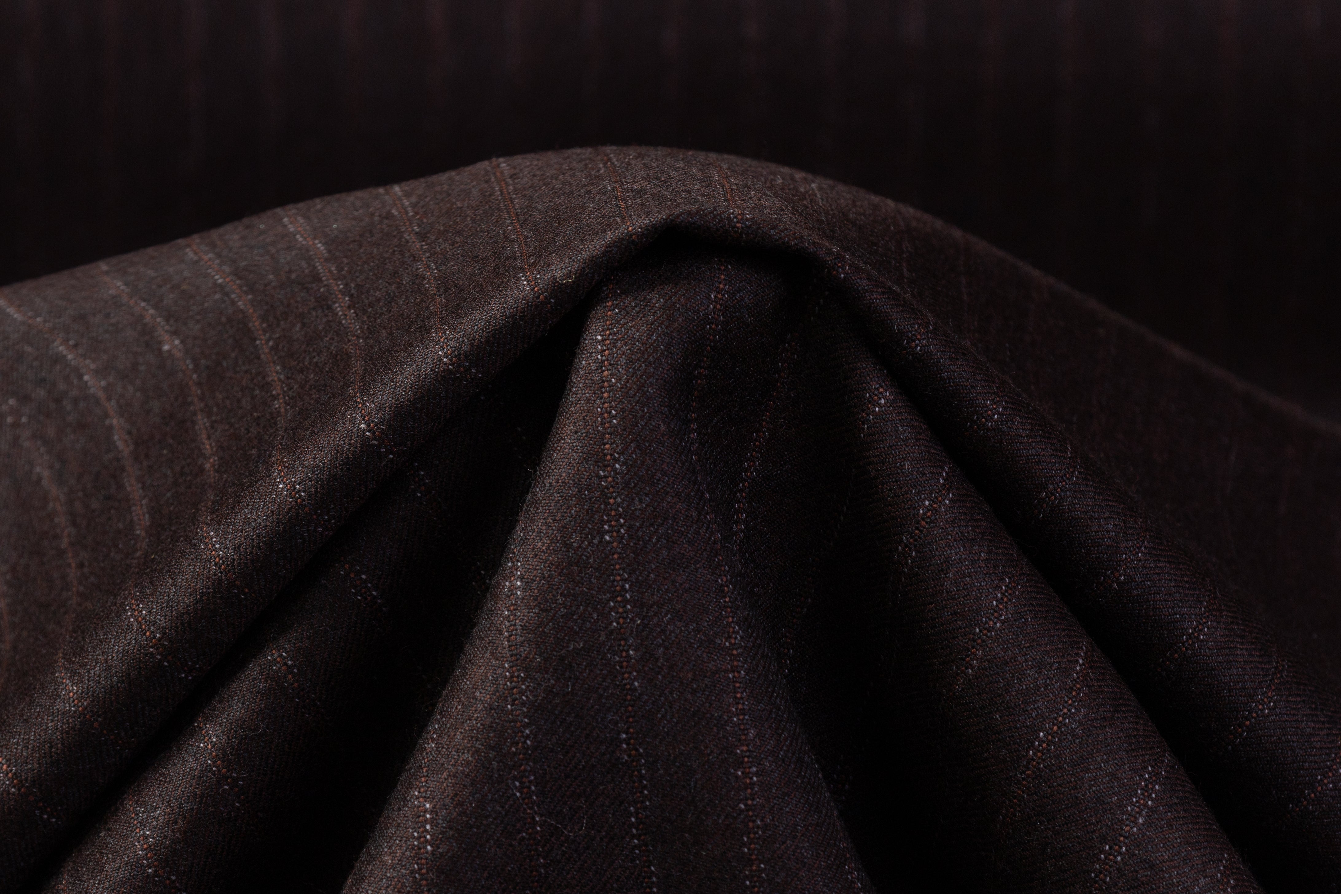 Striped Italian Wool Flannel - Brown