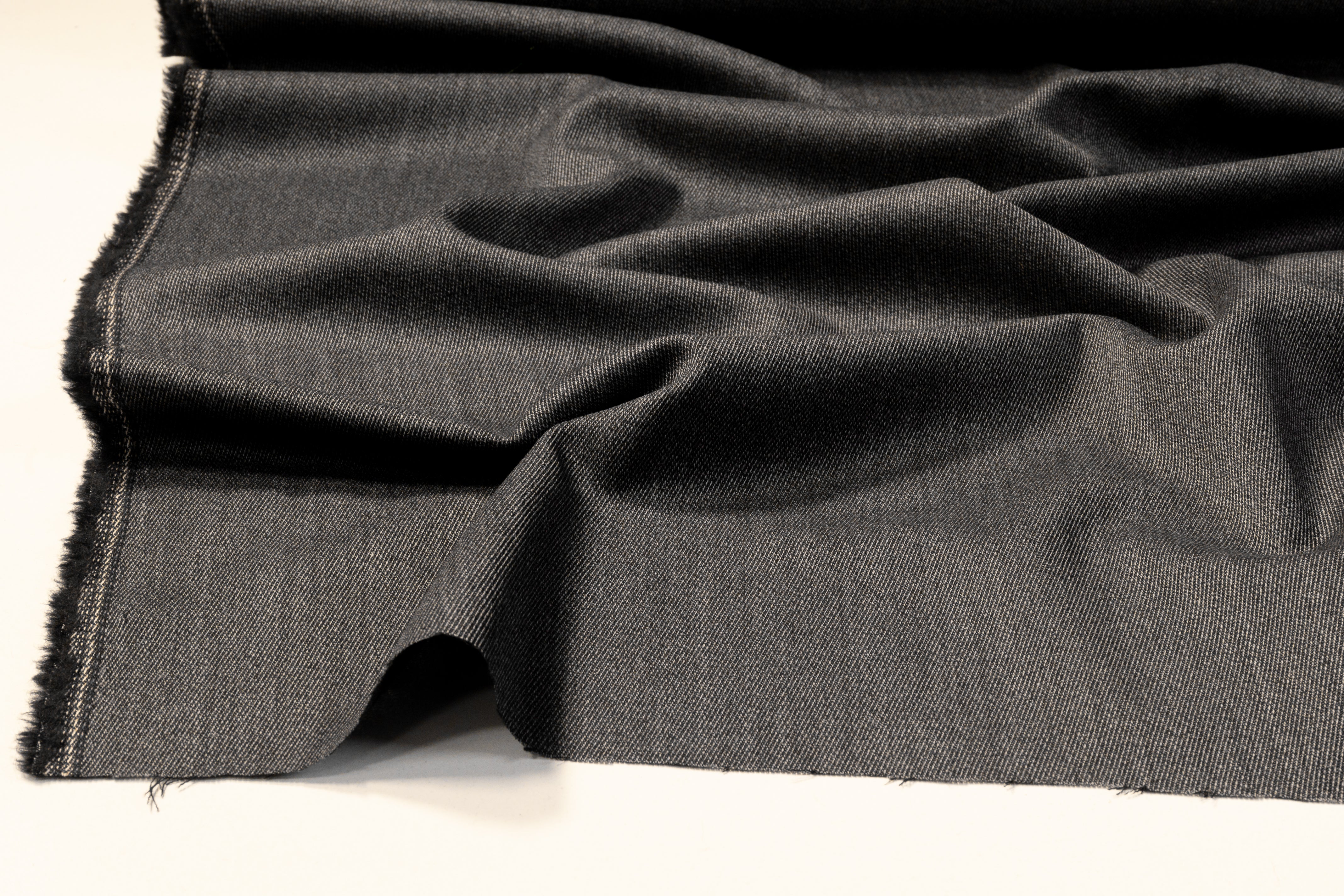 Marzotto - Italian Wool Twill Suiting - Charcoal Gray
