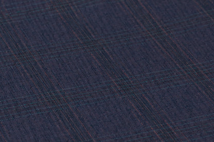 Checked Italian Wool Suiting - Purple / Teal / Brick