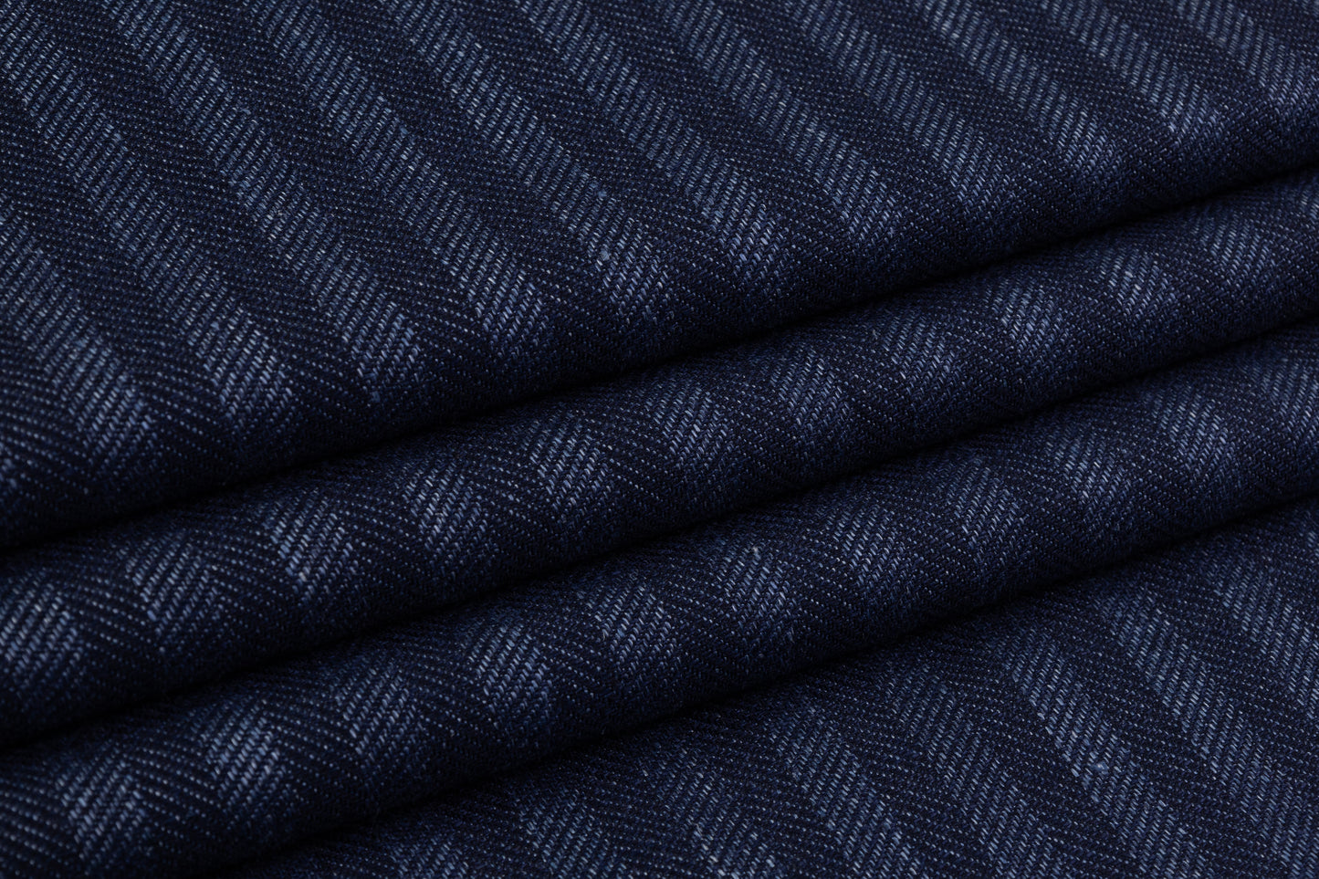 Ferla - Herringbone Italian Silk and Linen Suiting - Blue