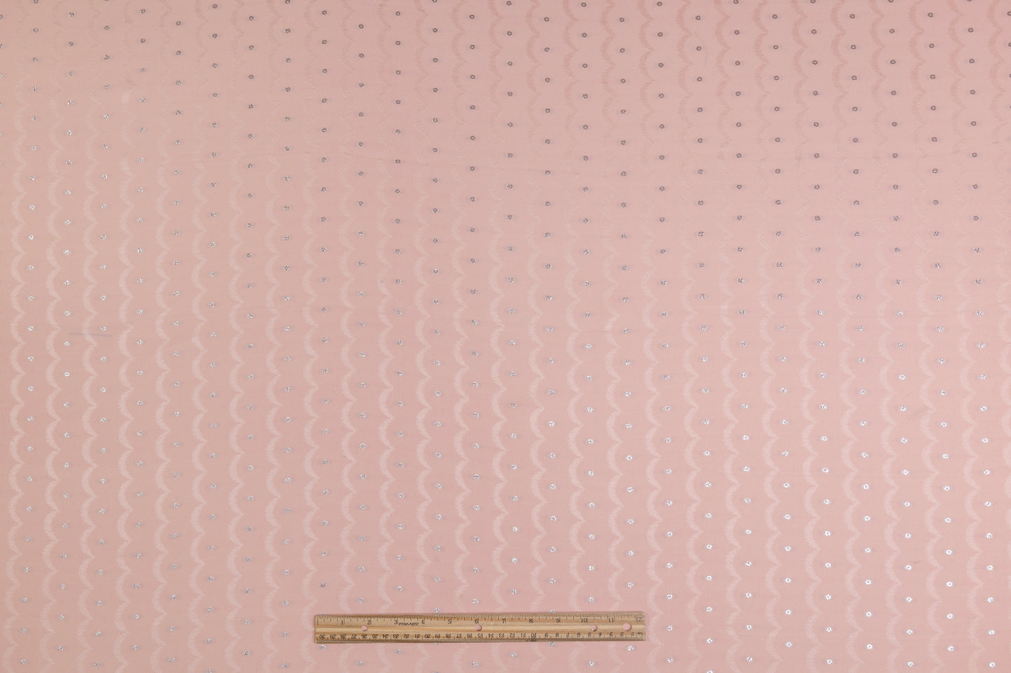 Metallic Italian Silk Crepe De Chine Jacquard - Pink