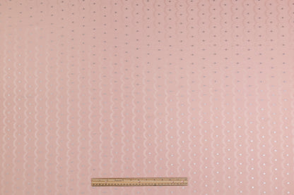 Metallic Italian Silk Crepe De Chine Jacquard - Pink