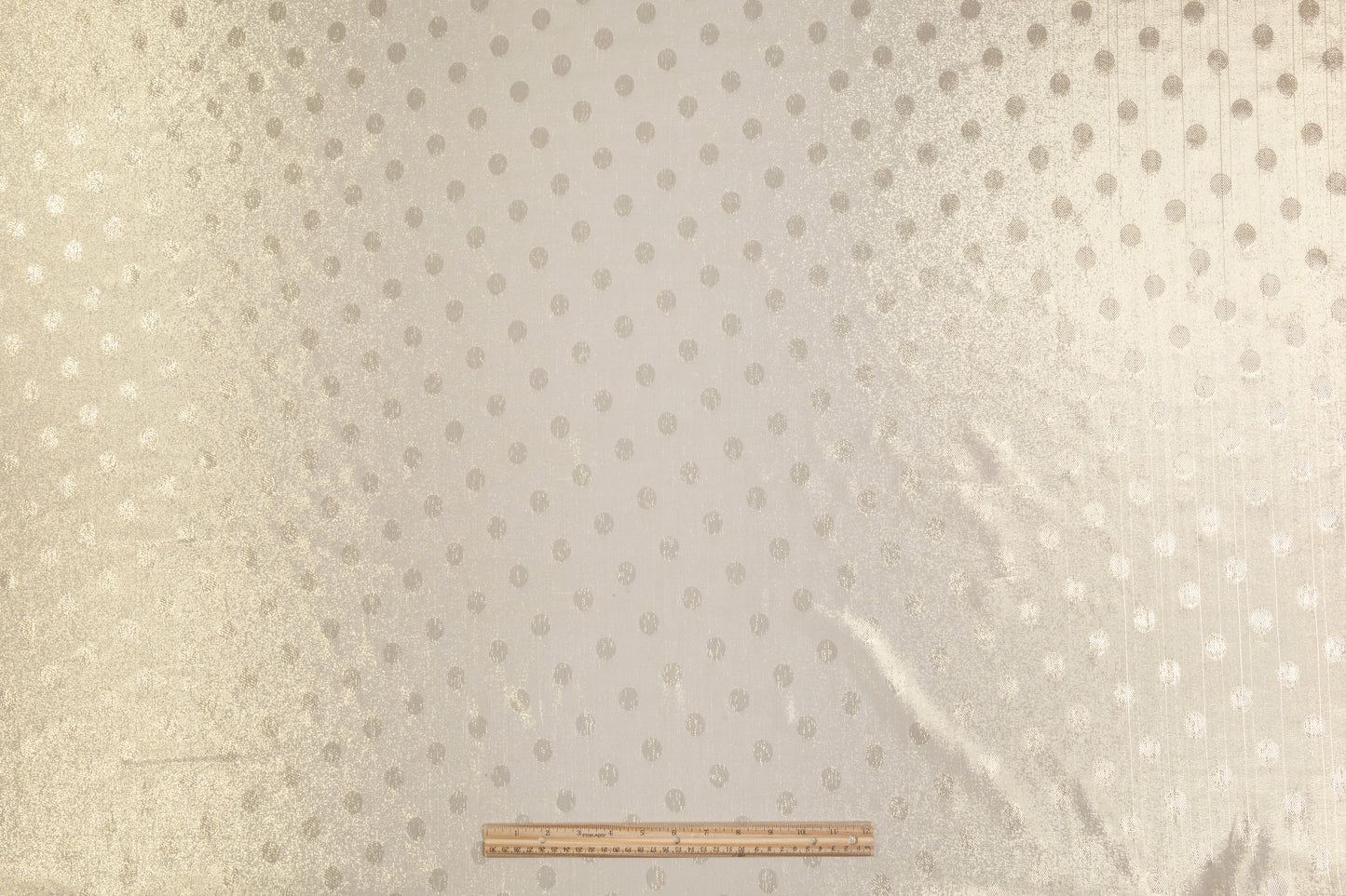 Polka Dot Italian Silk Lamé - Champagne Gold