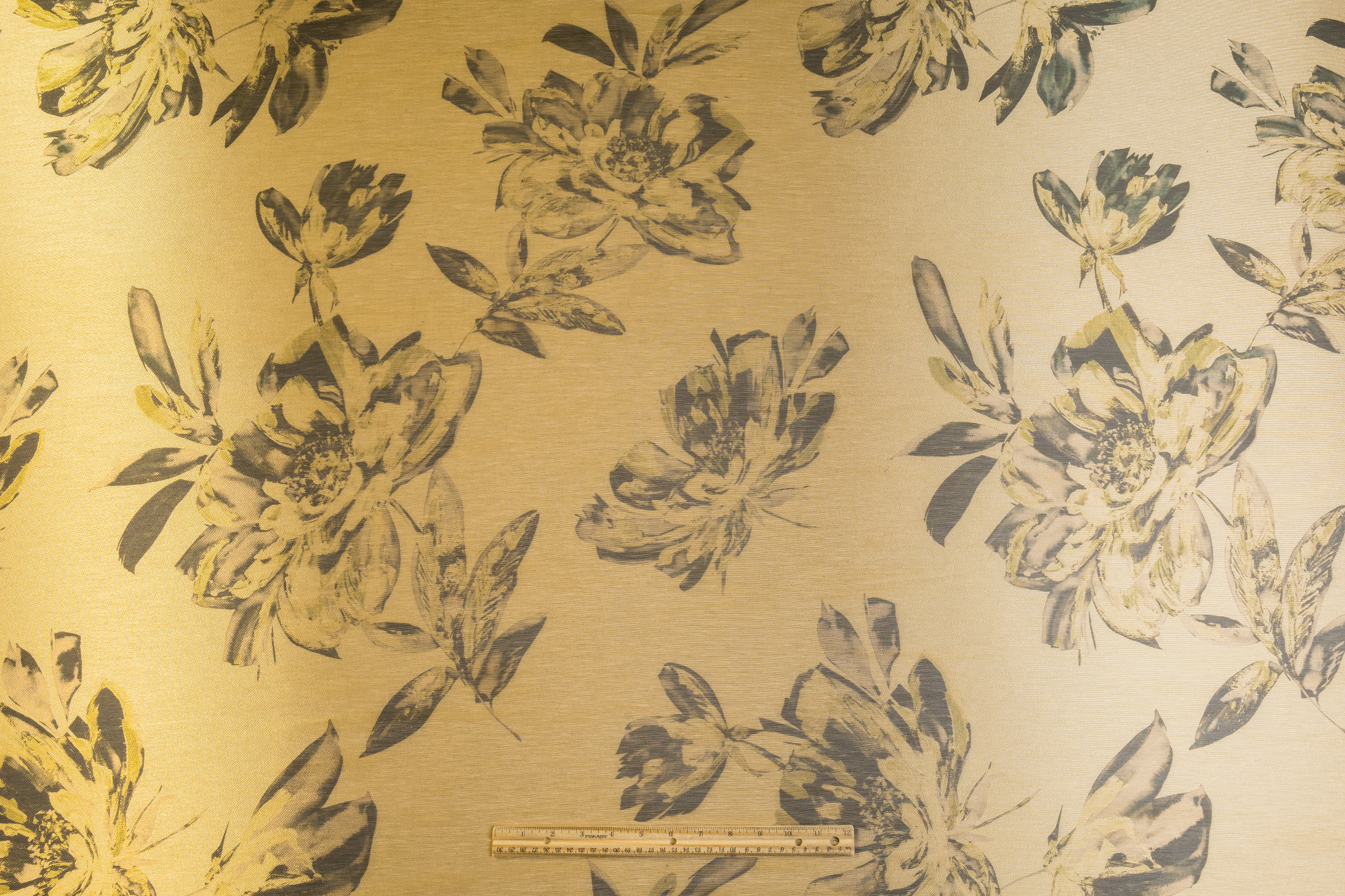 Ruffo Coli - Floral Italian Silk Blend Liquid Lamé - Gold