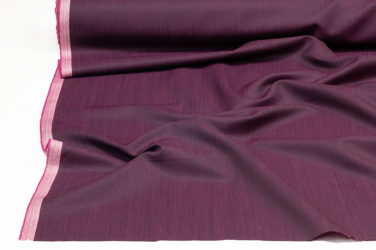 Vitale Barberis Canonico - Two Tone Italian Wool Mohair Suiting - Deep Plum