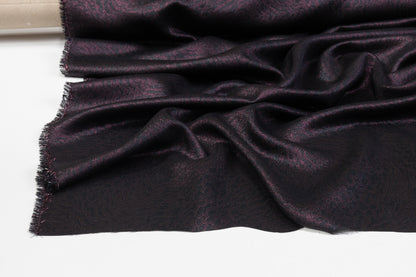 Abstract Italian Silk Lamé - Black / Thunder