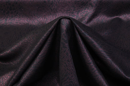 Abstract Italian Silk Lamé - Black / Thunder