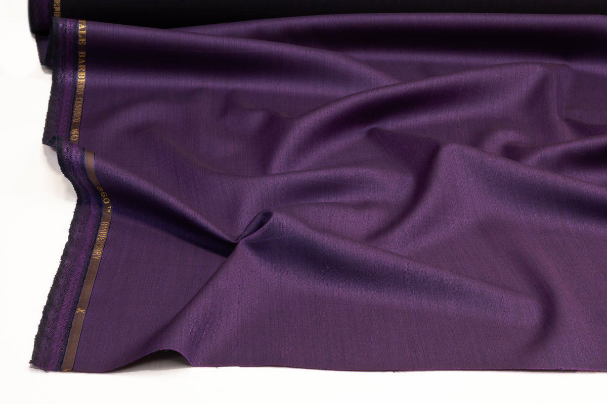 Vitale Barberis Canonico - Italian Solaro Silk and Wool Suiting - Navy / Purple