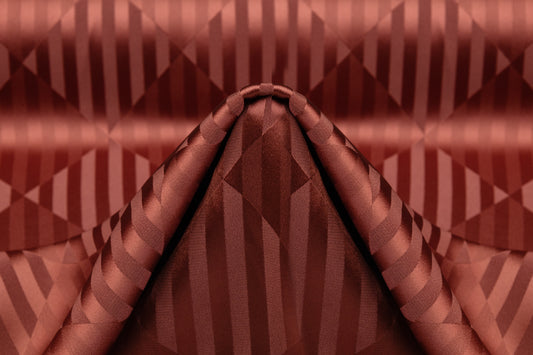 Italian Viscose Acetate Jacquard - Rust