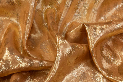 Cheetah Design Silk Lamé - Copper