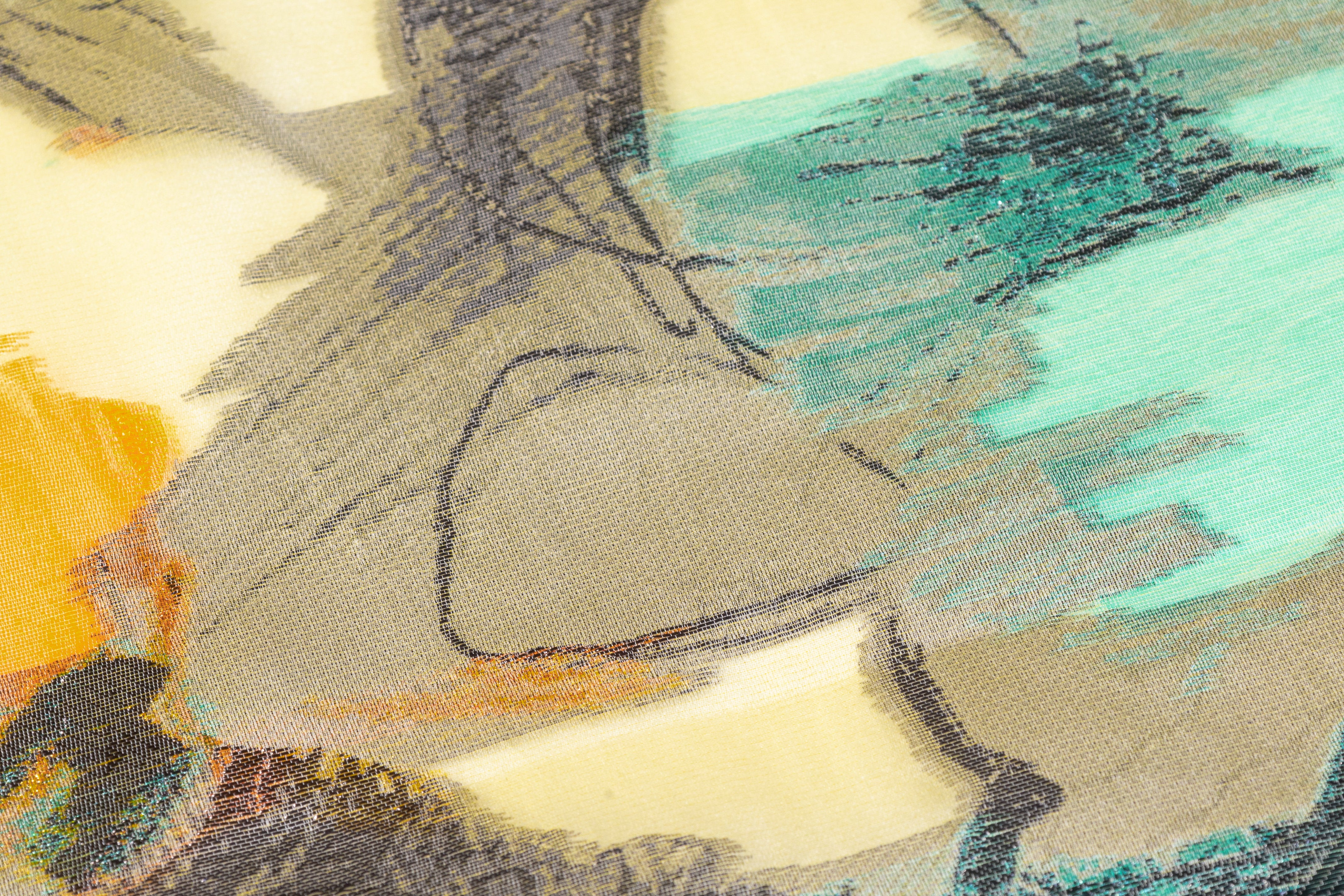 Metallic Italian Satin Face Silk Organza Fil Coupé - Yellow