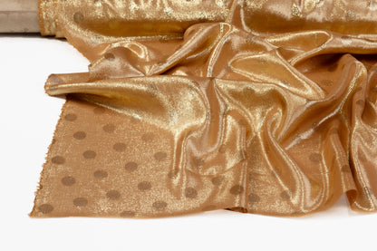 Polka Dot Italian Silk Lamé - Copper