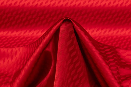 Italian Viscose Acetate Jacquard - Red