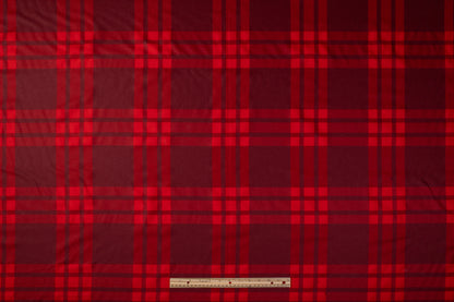 Tartan Italian Wool Suiting - Red / Burgundy