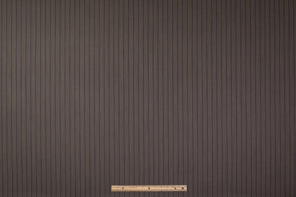 Striped Italian Wool Suiting - Taupe