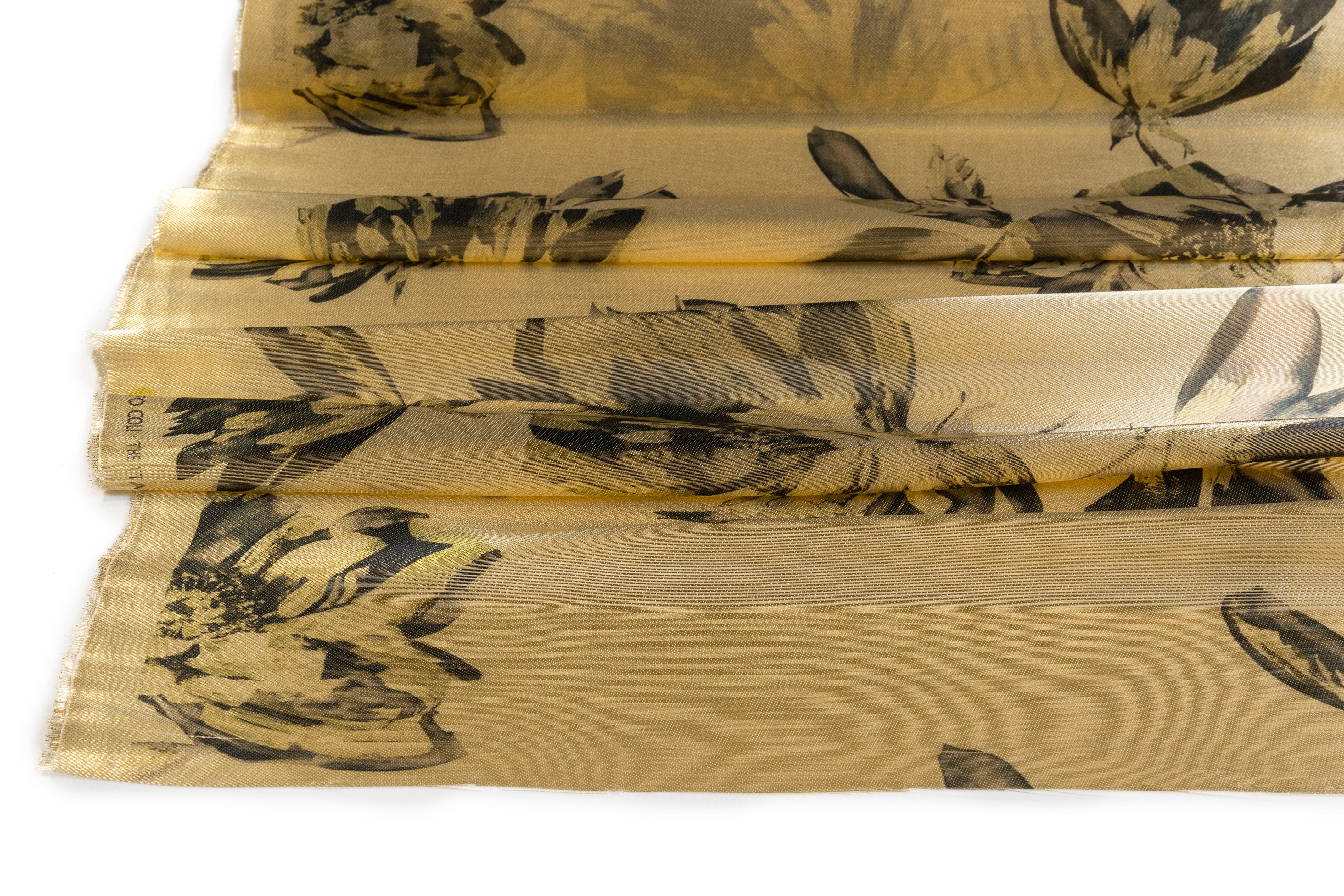 Ruffo Coli - Floral Italian Silk Blend Liquid Lamé - Gold
