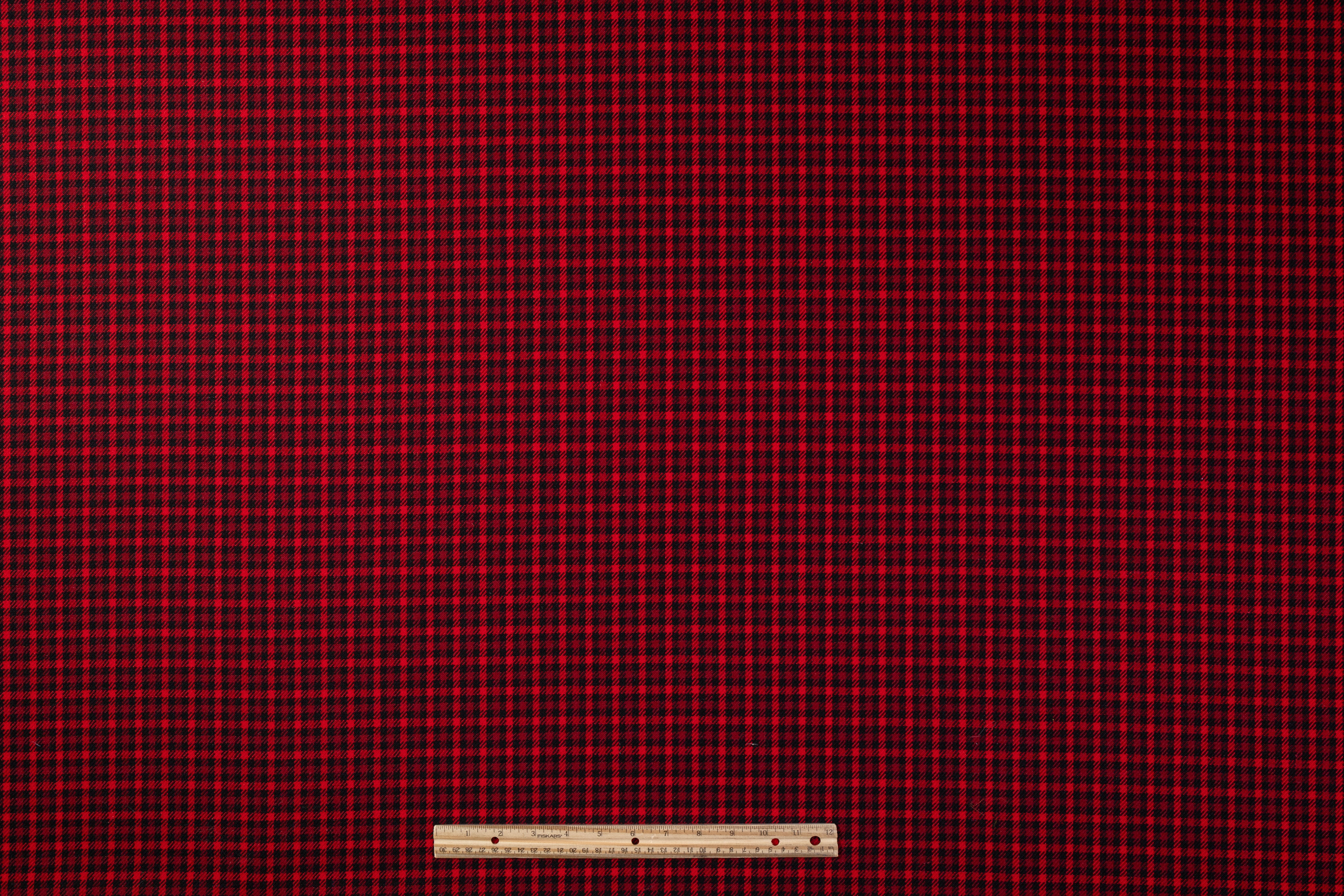 Checked Italian Wool - Red / Black