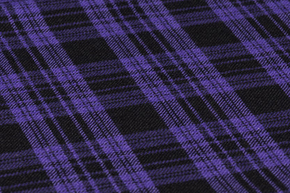 Tartan Italian Wool Suiting - Purple / Black