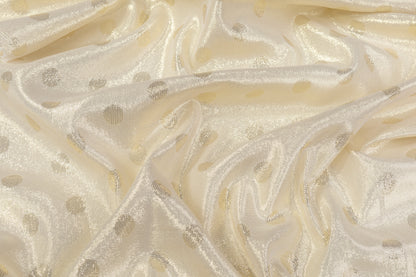 Polka Dot Italian Silk Lamé - Champagne Gold