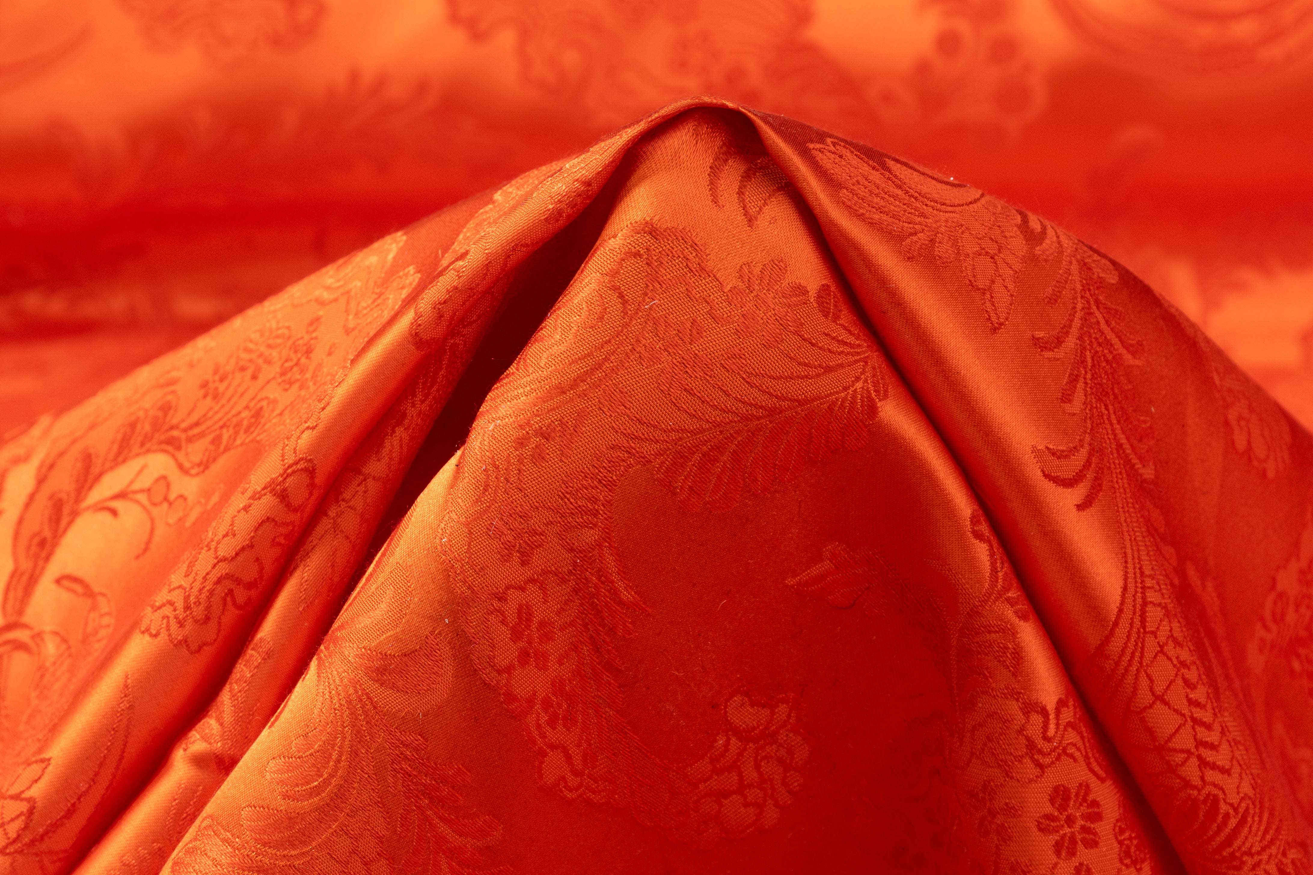 Italian Pure Silk Jacquard - Orange