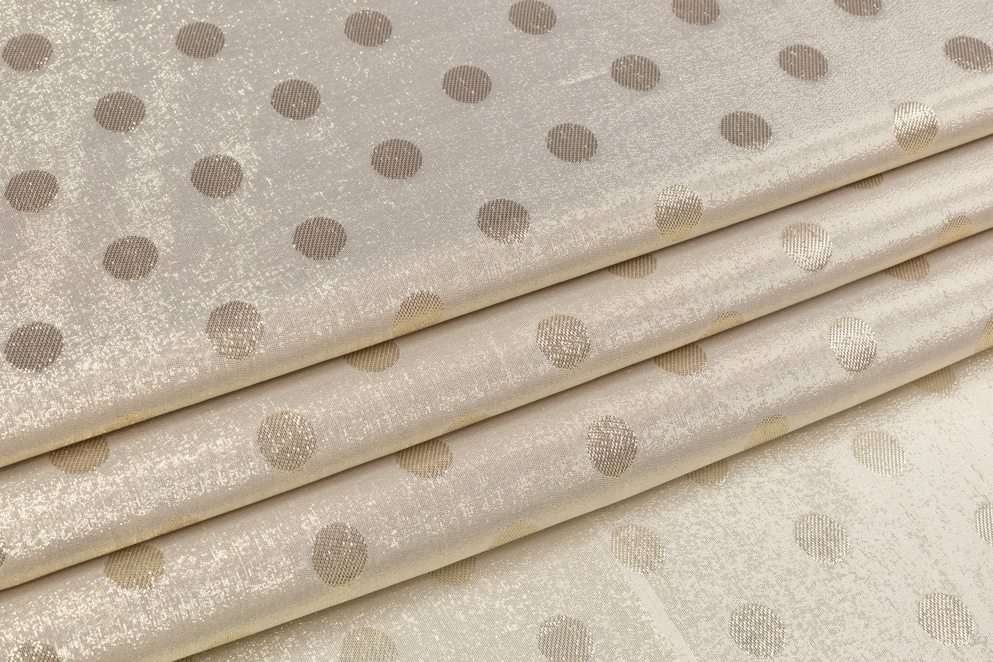 Polka Dot Italian Silk Lamé - Champagne Gold