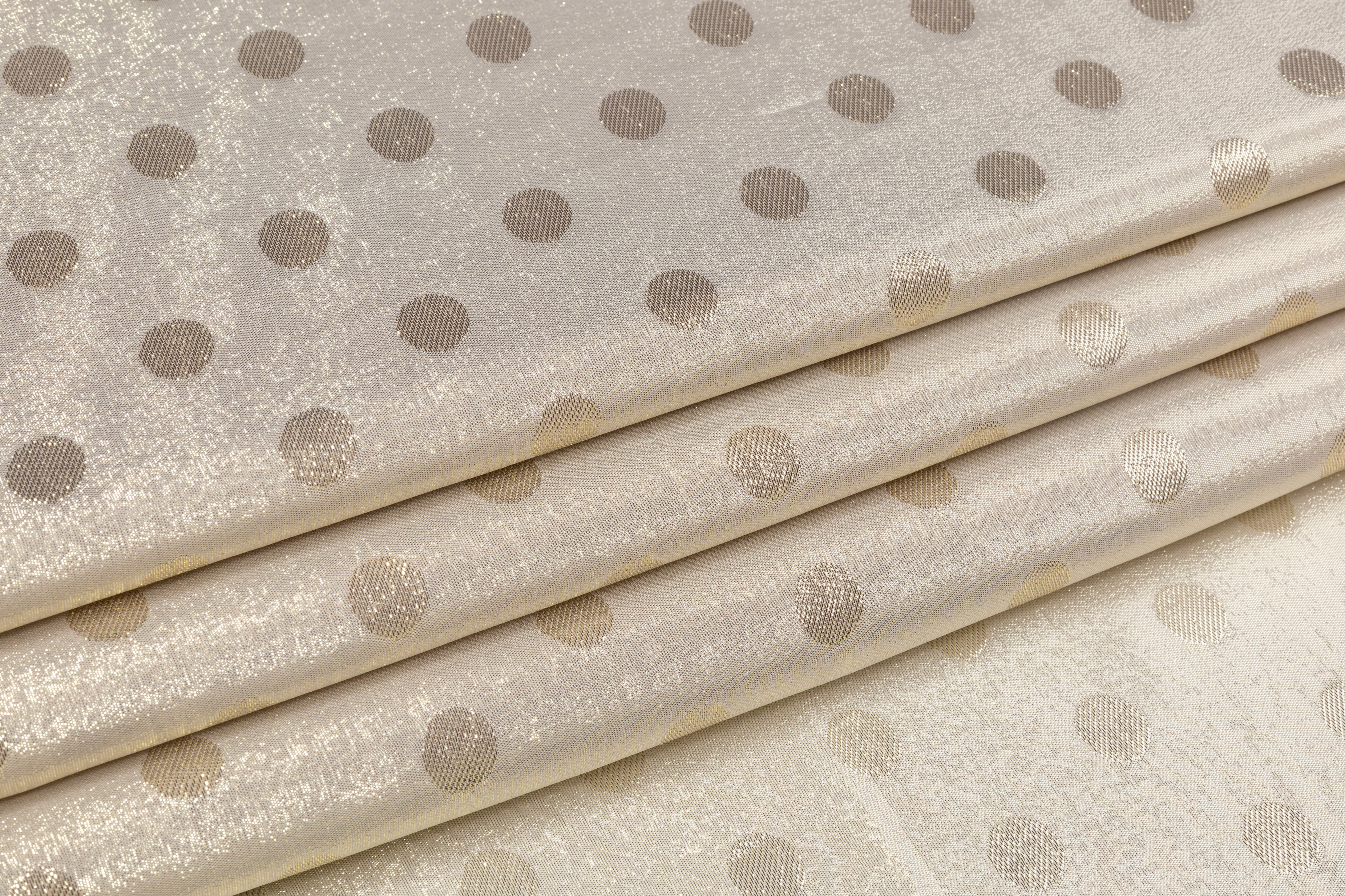Polka Dot Italian Silk Lamé - Champagne Gold