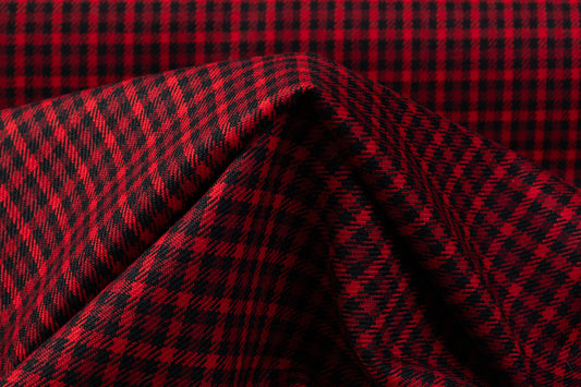 Checked Italian Wool - Red / Black