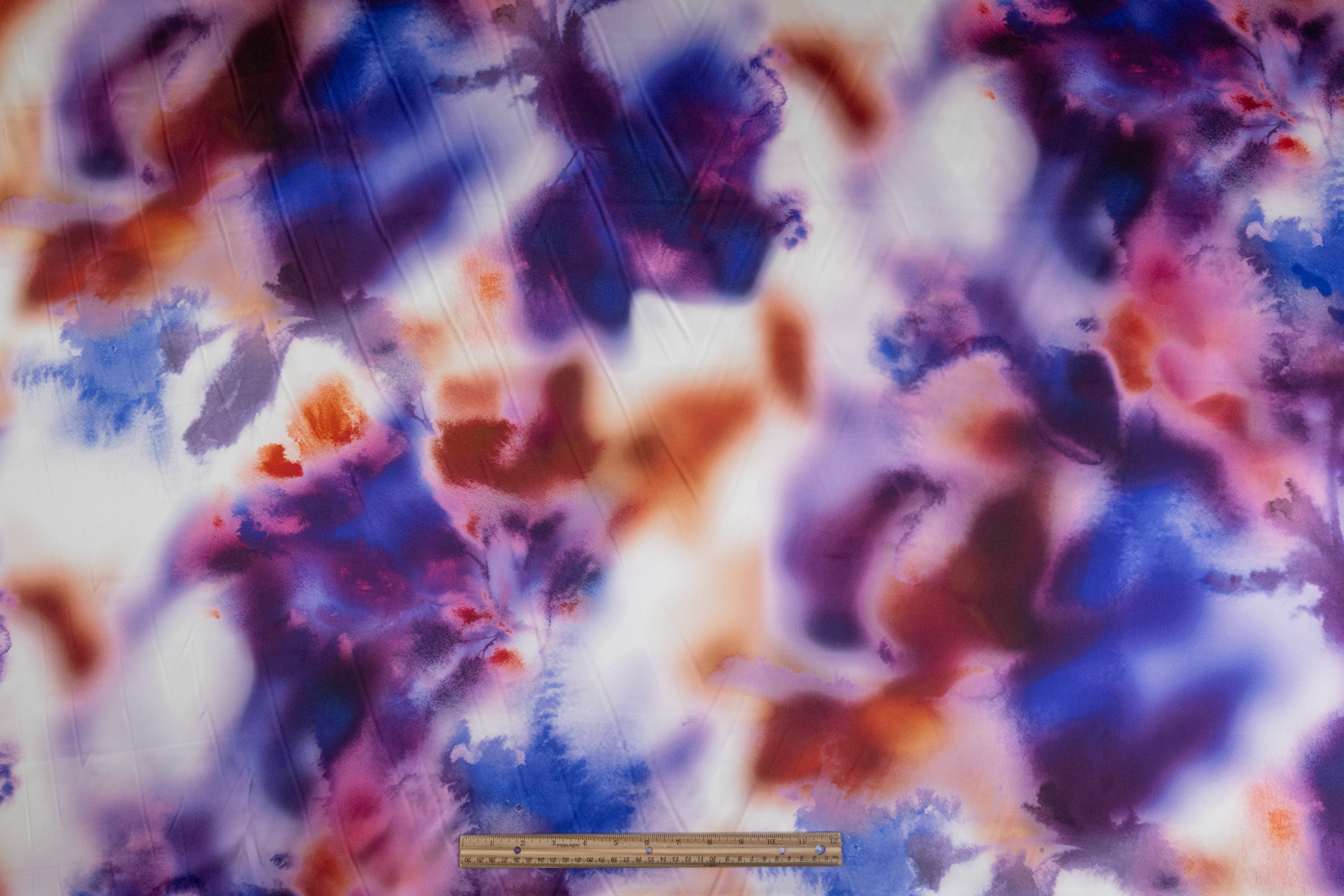 Tie-Dye Printed Italian Silk Charmeuse - Multicolor