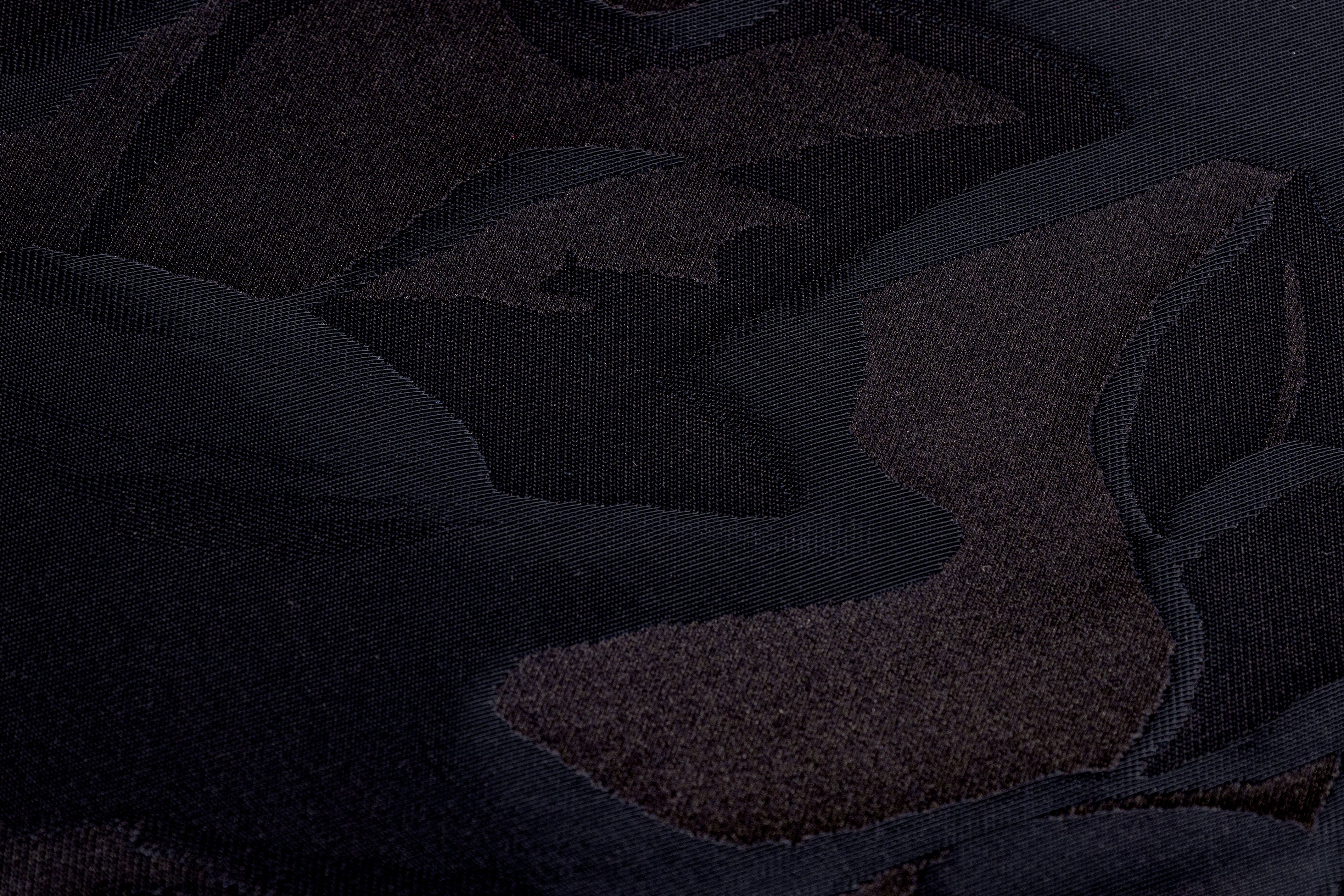 Ruffo Coli - Italian Silk Blend Liquid Brocade - Black / Navy