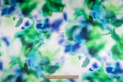 Tie-Dye Printed Italian Silk Charmeuse - Multicolor