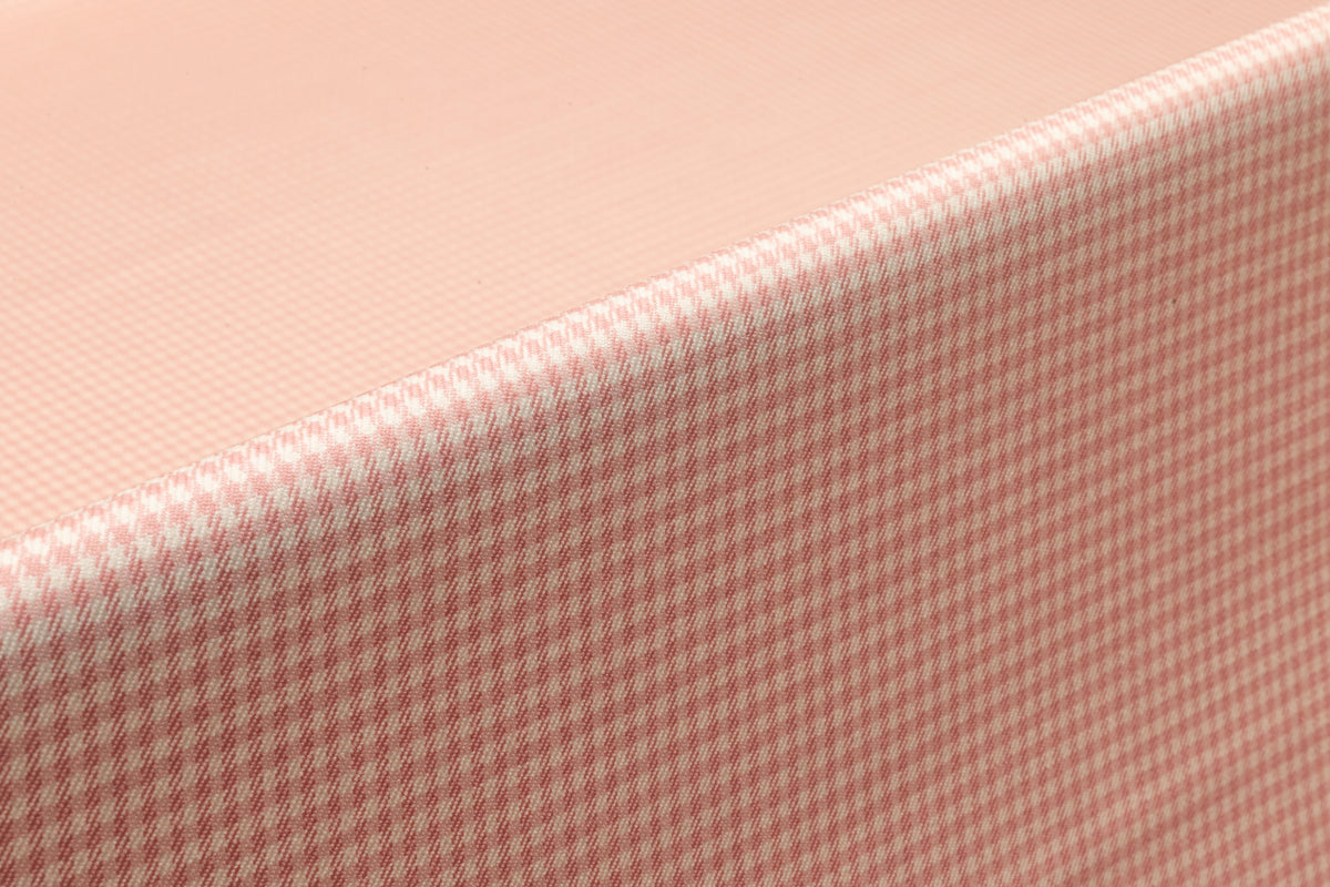 Gingham Checked Italian Wool Suiting - Pink / Off White