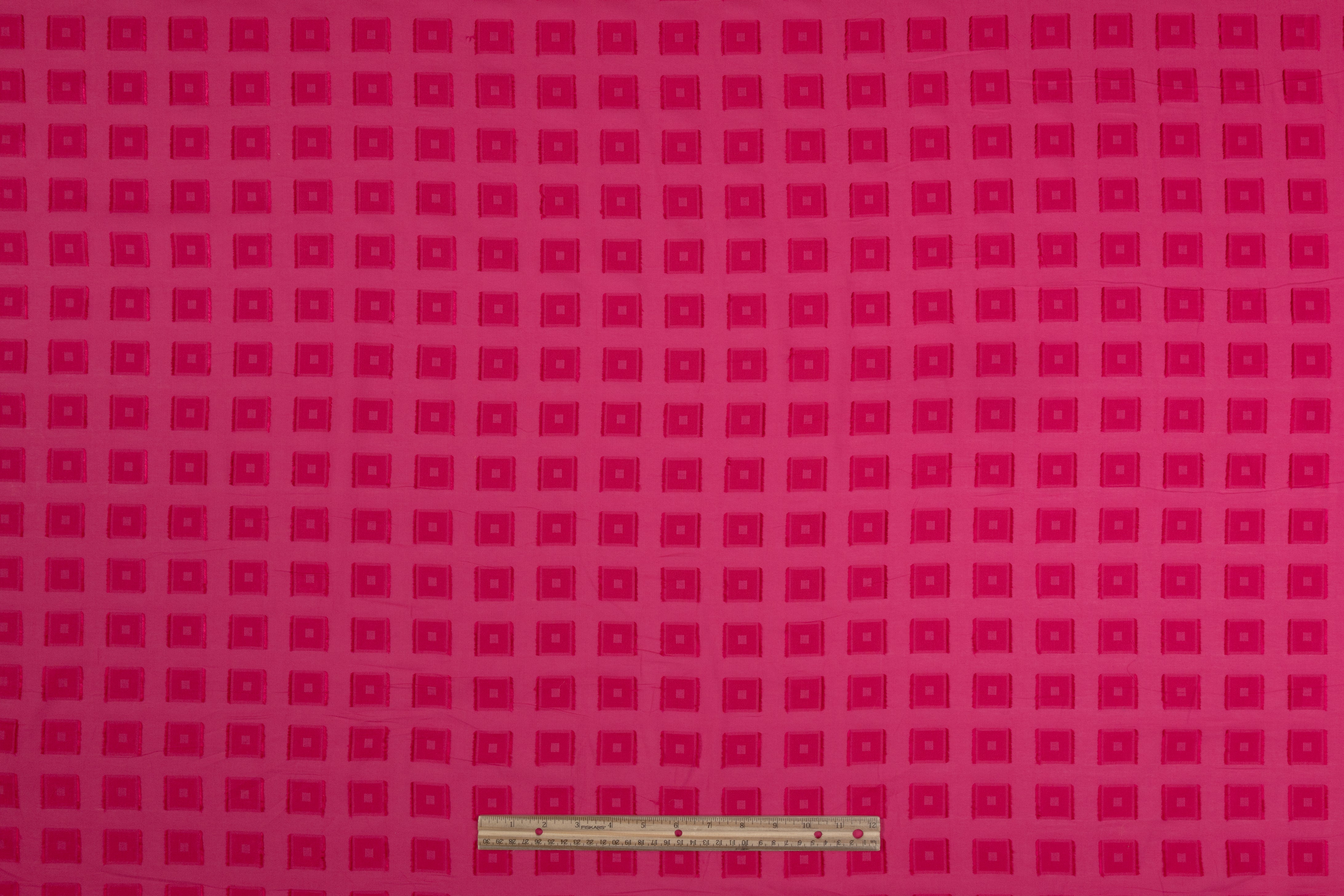 Italian Cotton Viscose Fil Coupé - Magenta