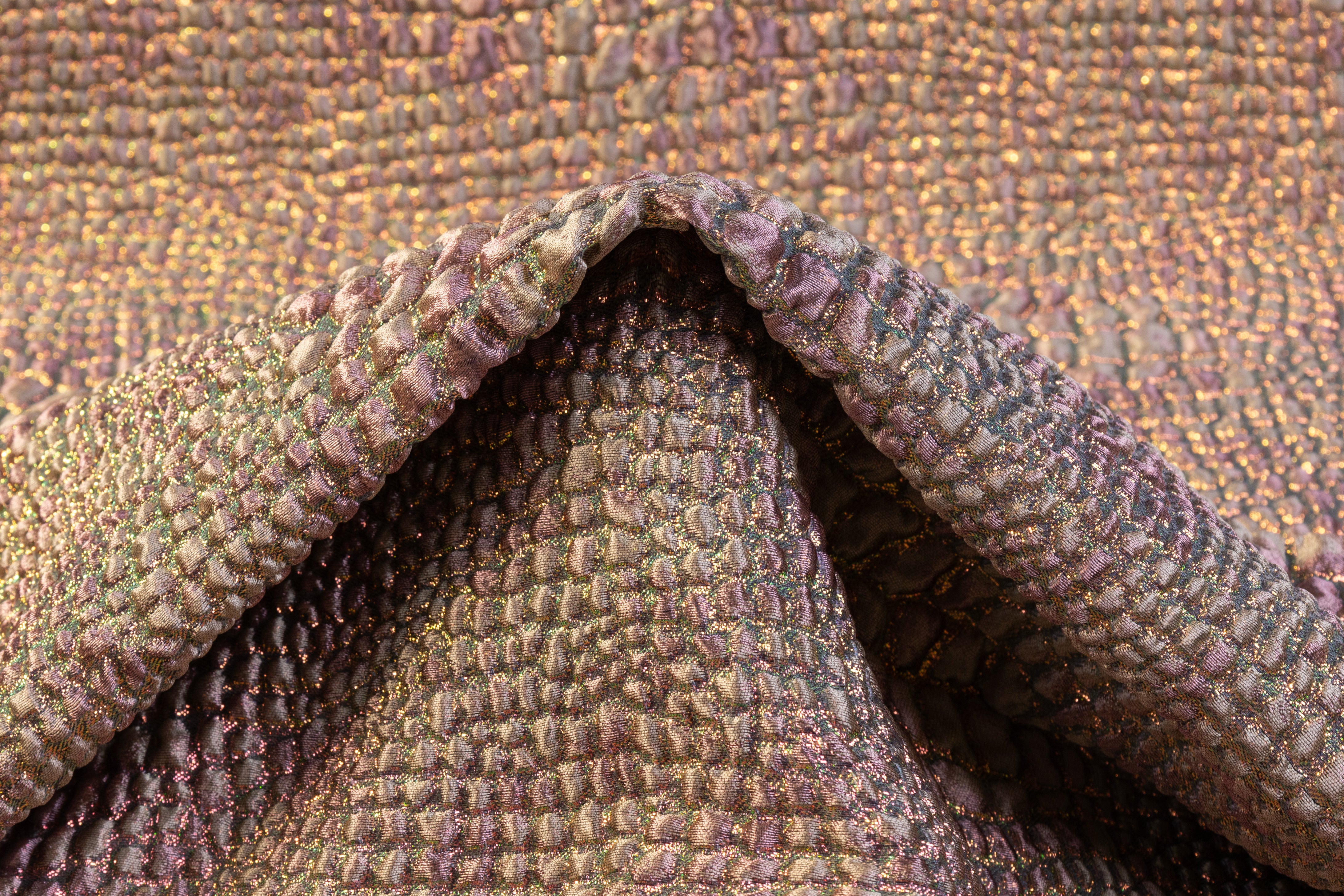 Ruffo Coli - Metallic Italian Silk Blend Brocade - Dusty Lavender / Taupe