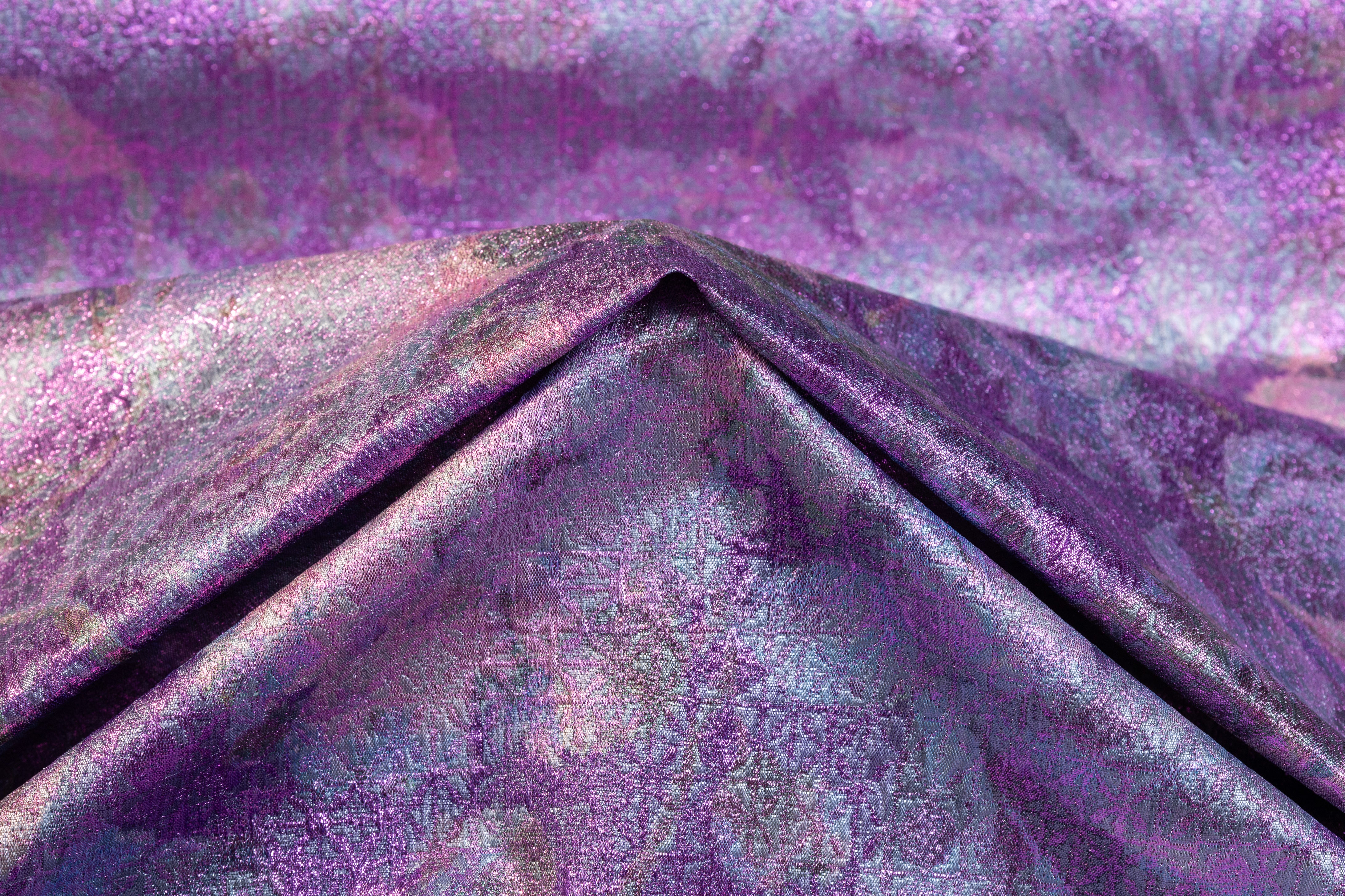 Ruffo Coli - Floral Chiné Metallic Brocade - Electric Purple