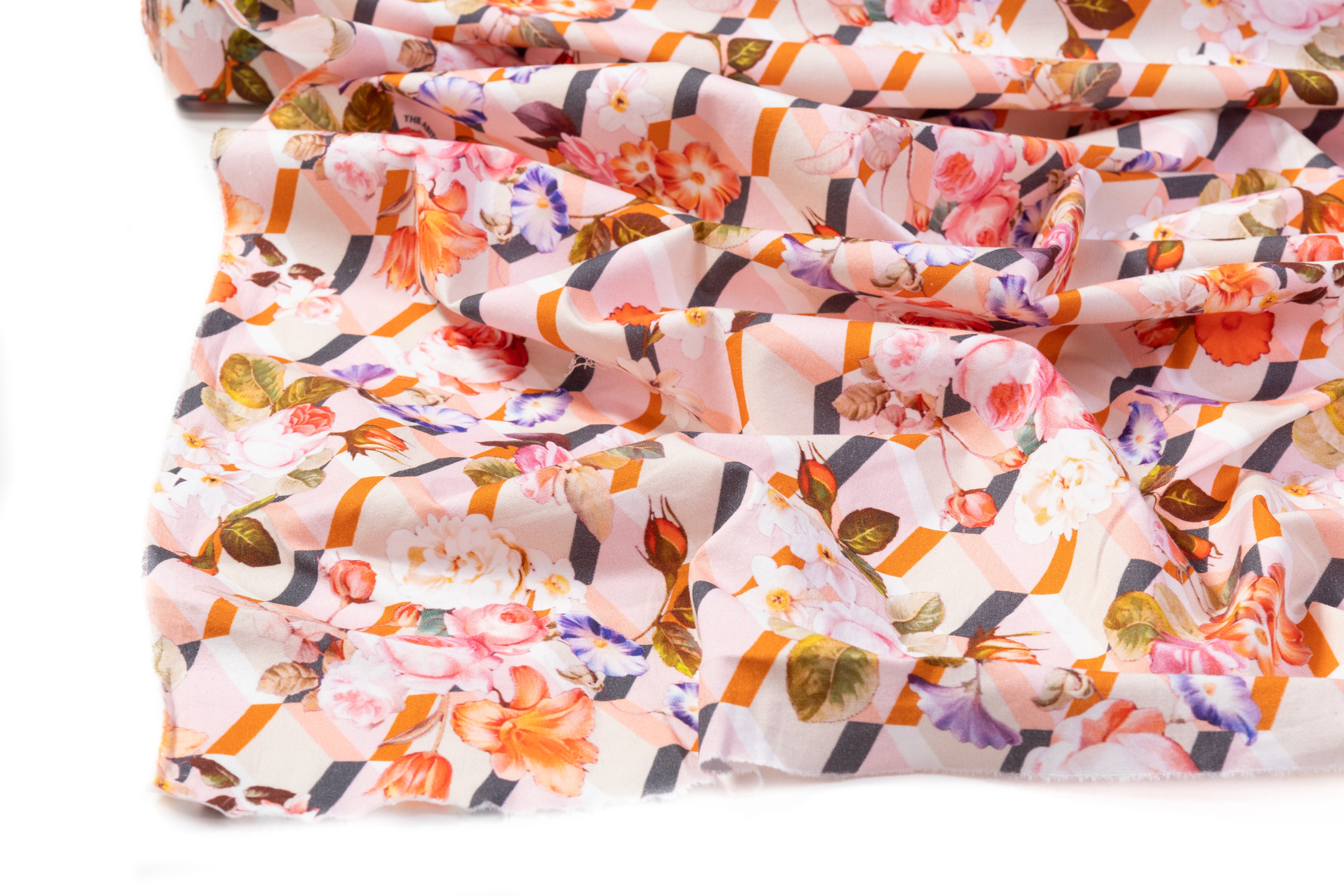 The Abito - Floral Italian Cotton - Peach / Multicolor