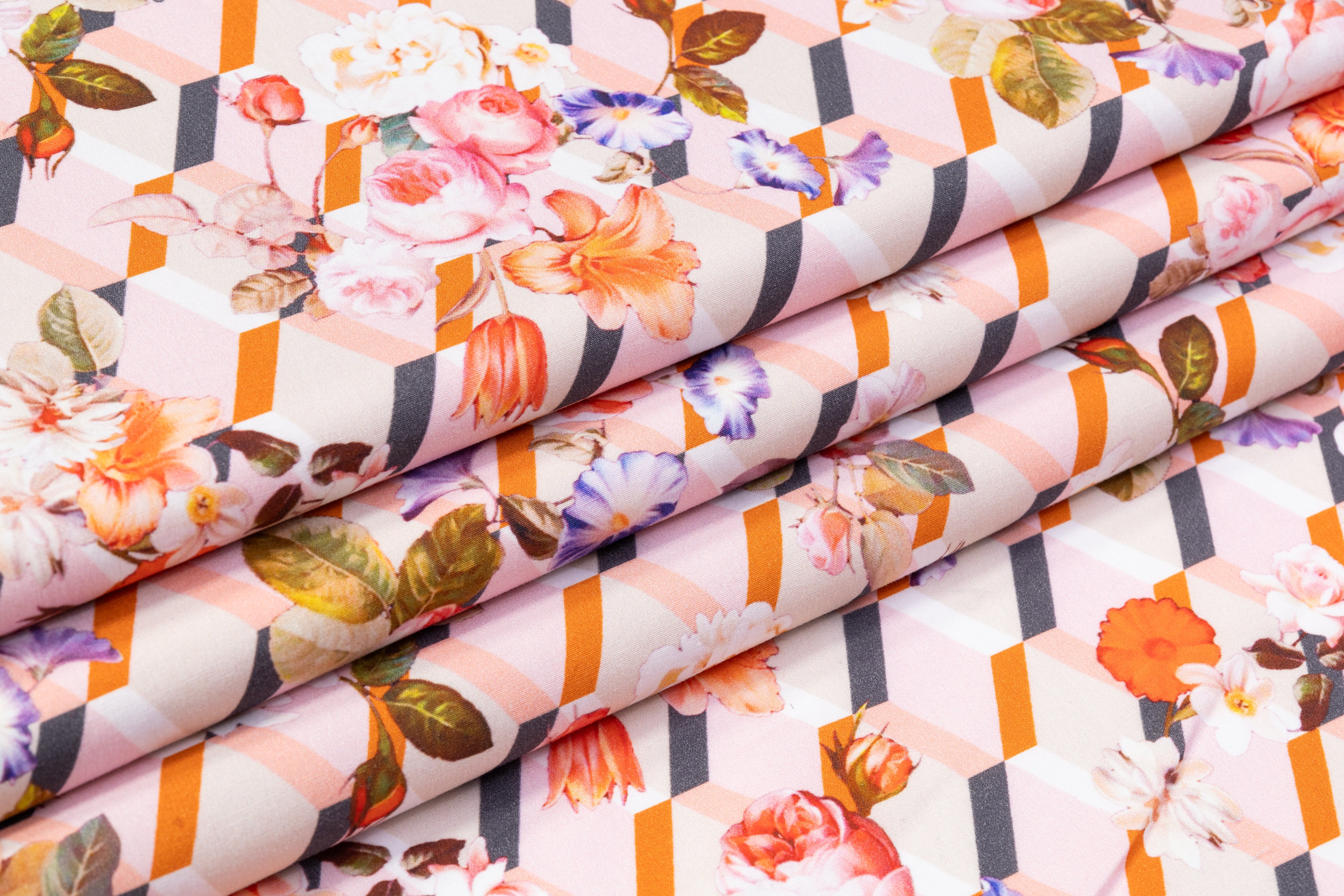 The Abito - Floral Italian Cotton - Peach / Multicolor