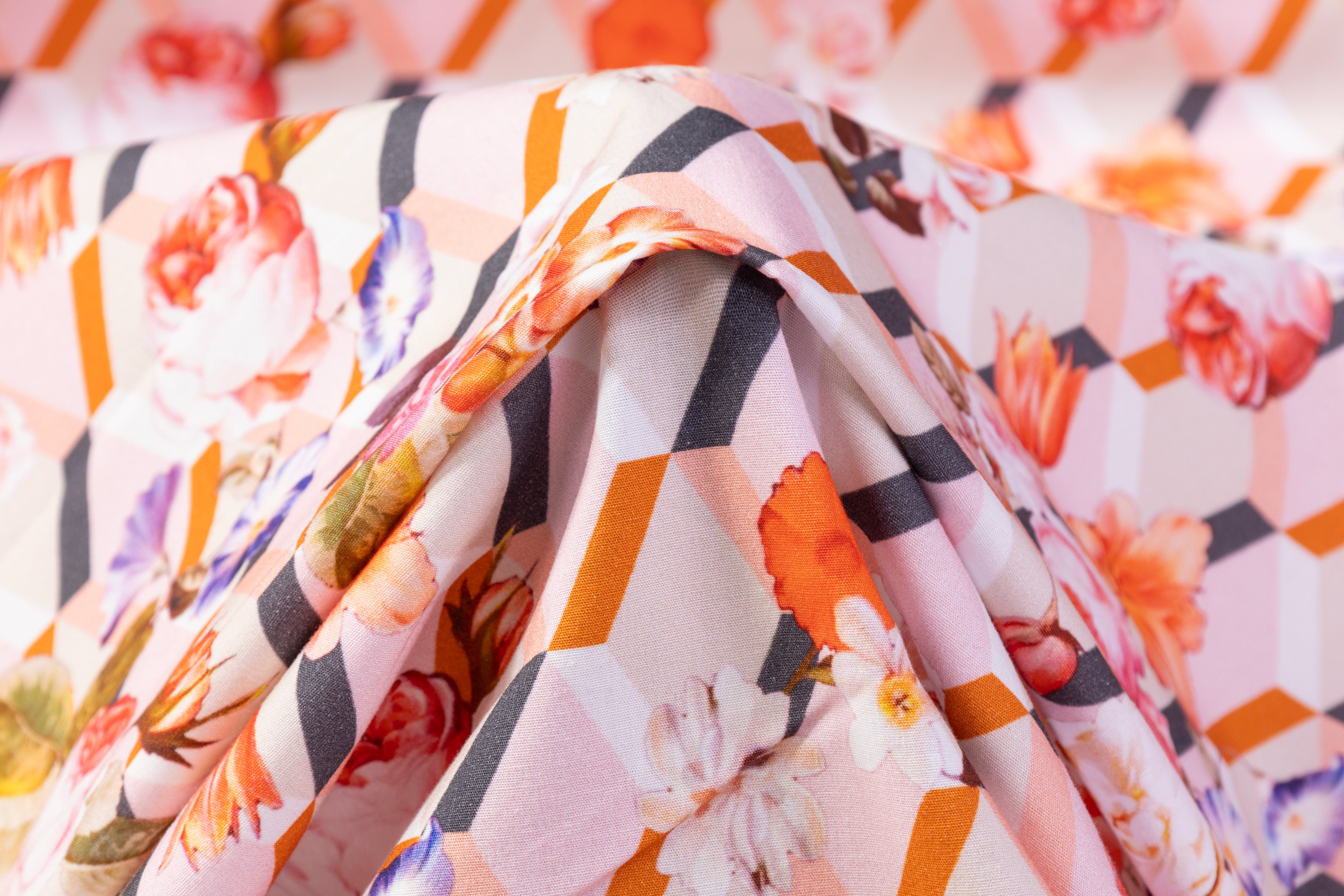 The Abito - Floral Italian Cotton - Peach / Multicolor