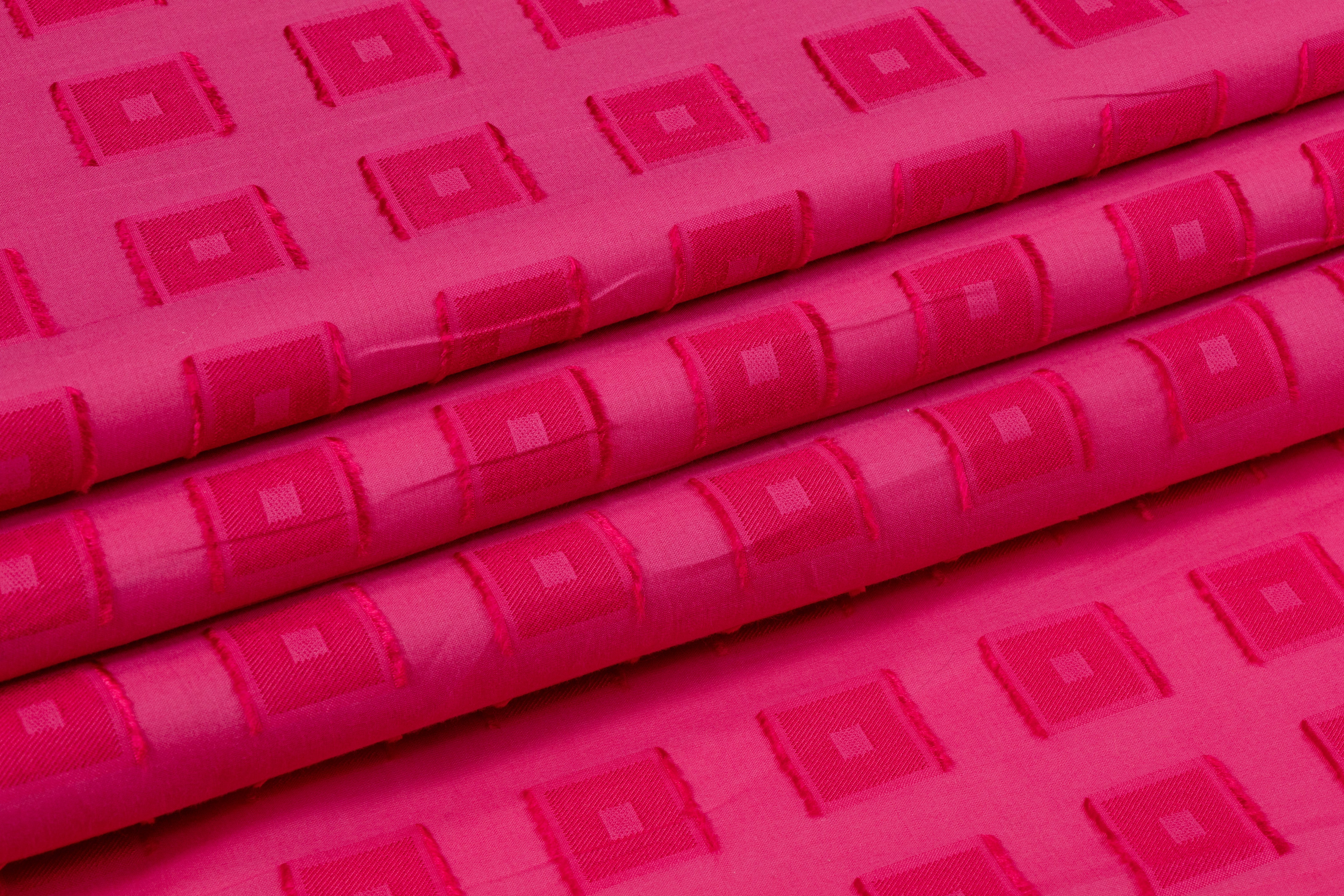 Italian Cotton Viscose Fil Coupé - Magenta