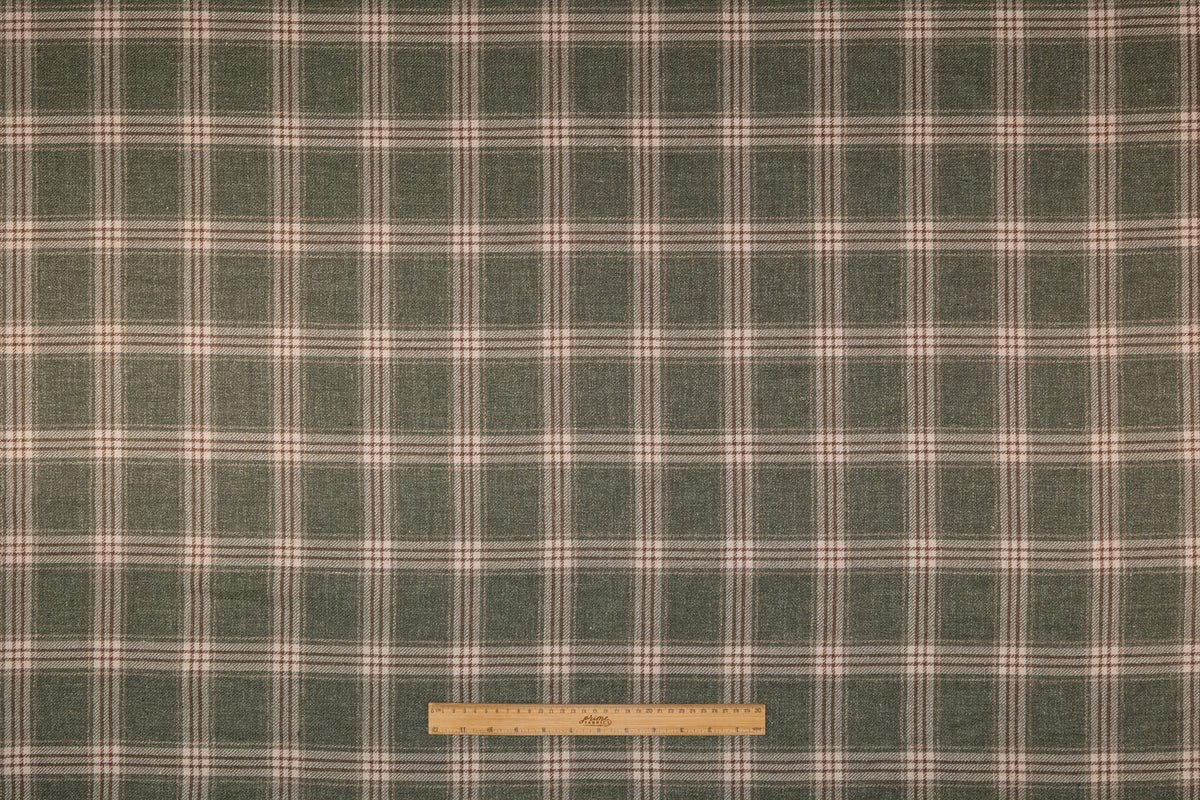 Vitale Barberis Canonico - Plaid Italian Linen Silk Cotton Suiting - Green