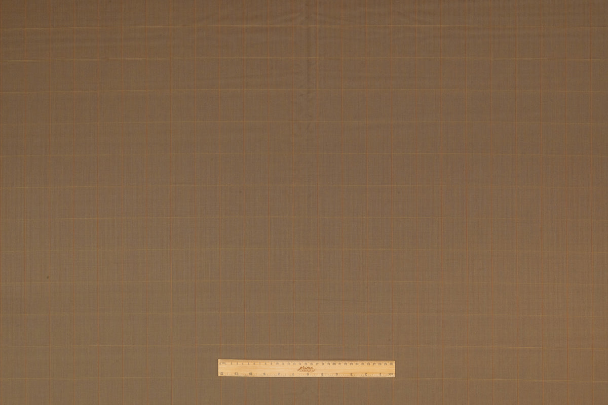 Vitale Barberis Canonico - Windowpane Italian Iridescent Solaro Wool Suiting - Olive / Rust