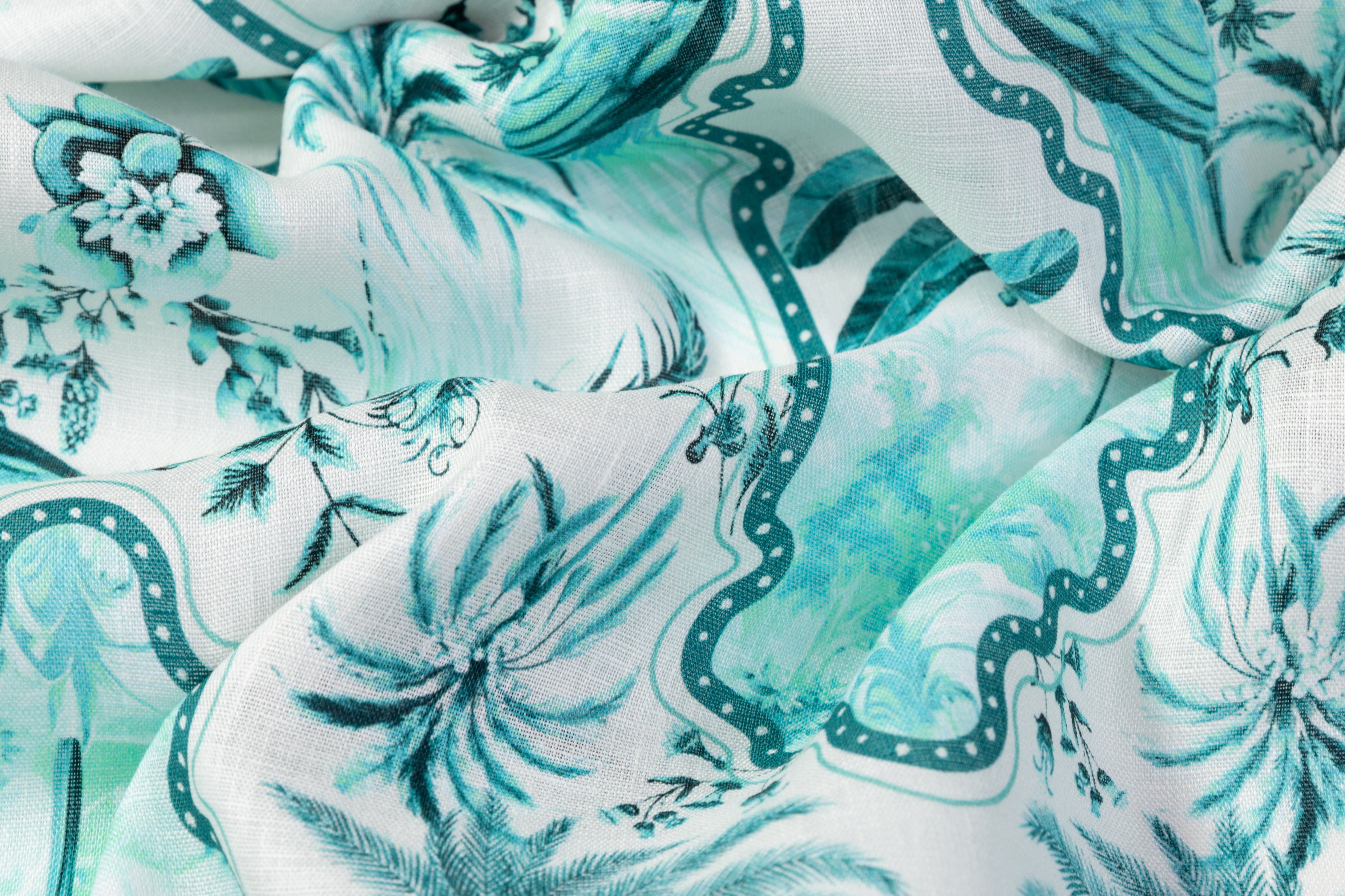 Tropical Linen - Aqua Teal