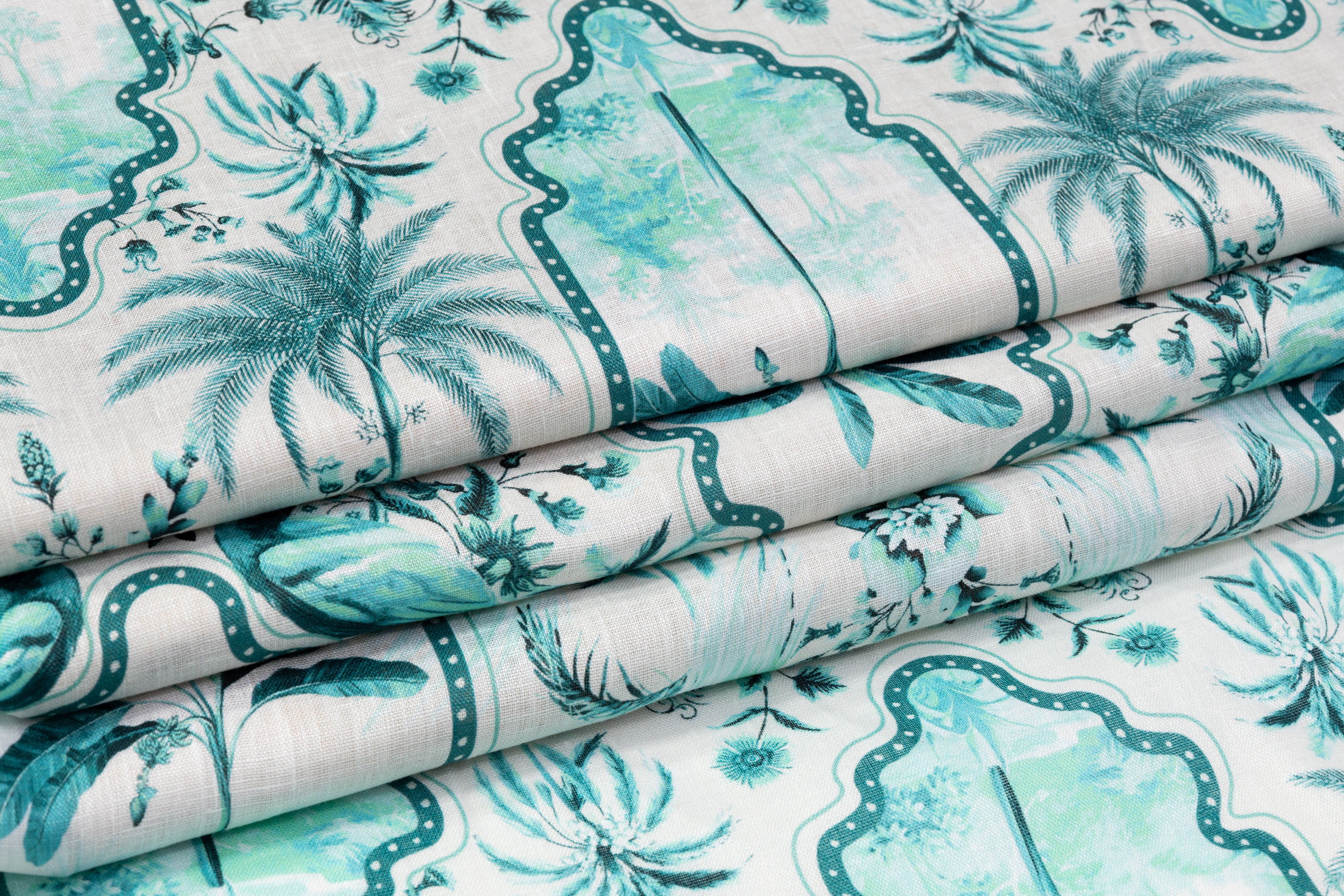 Tropical Linen - Aqua Teal
