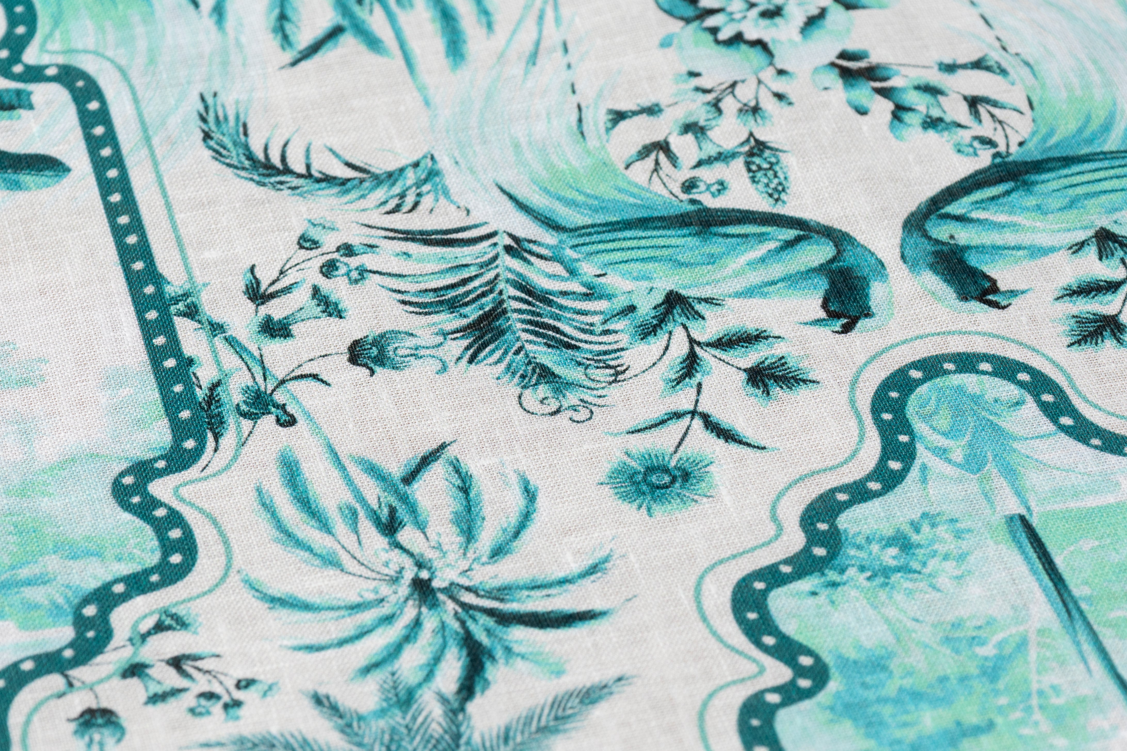 Tropical Linen - Aqua Teal
