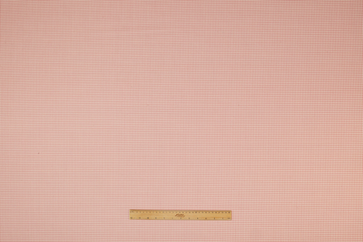 Gingham Checked Italian Wool Suiting - Pink / Off White