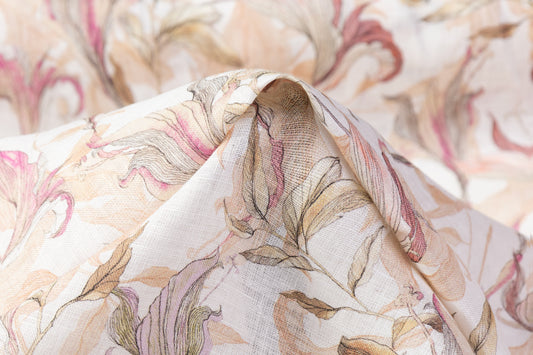Floral Linen - Sage / Pink / Beige