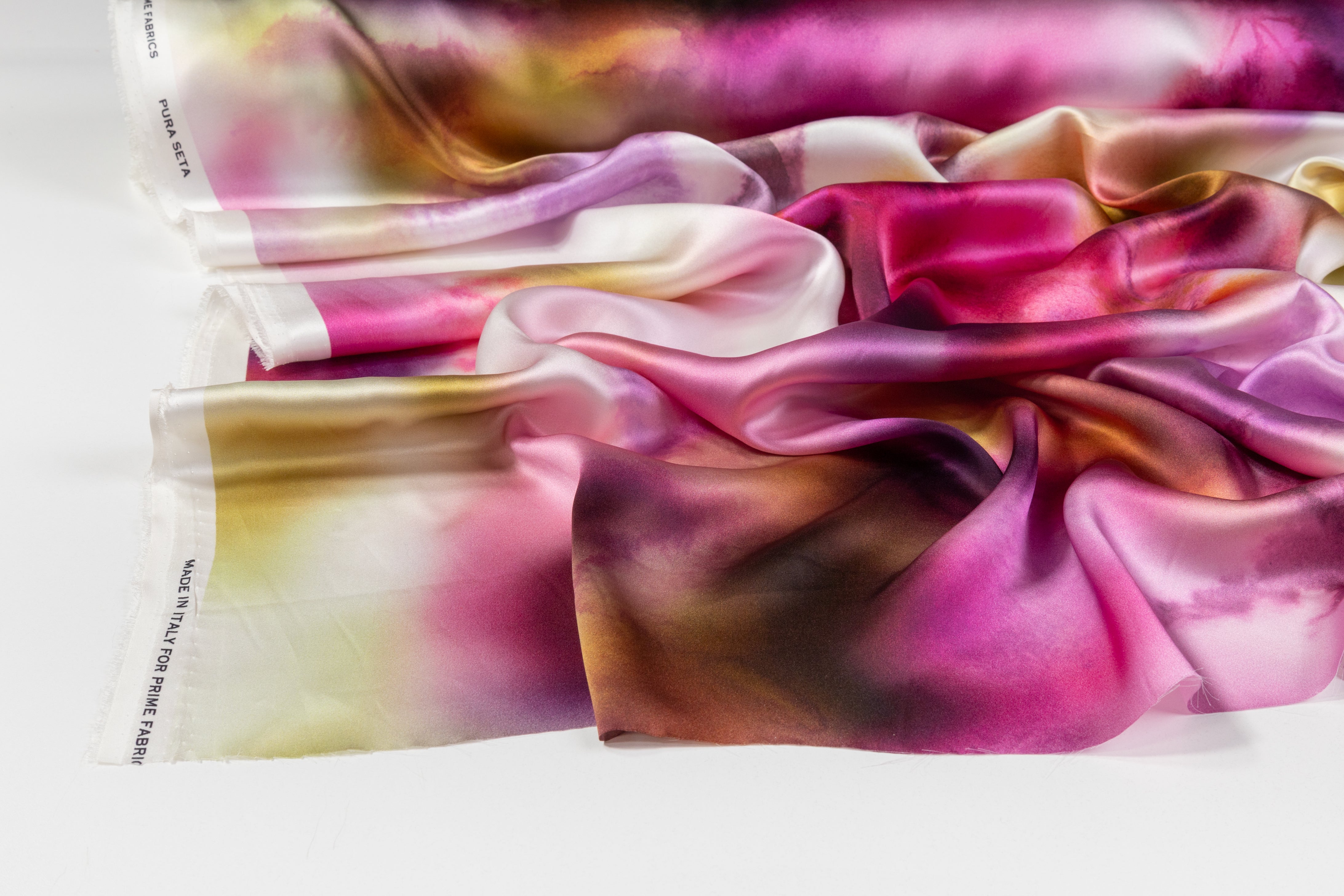 Tie-Dye Printed Italian Silk Charmeuse - Multicolor