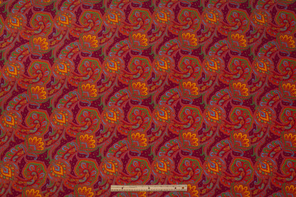 Etro - Paisley Italian Silk Crepe De Chine - Burgundy